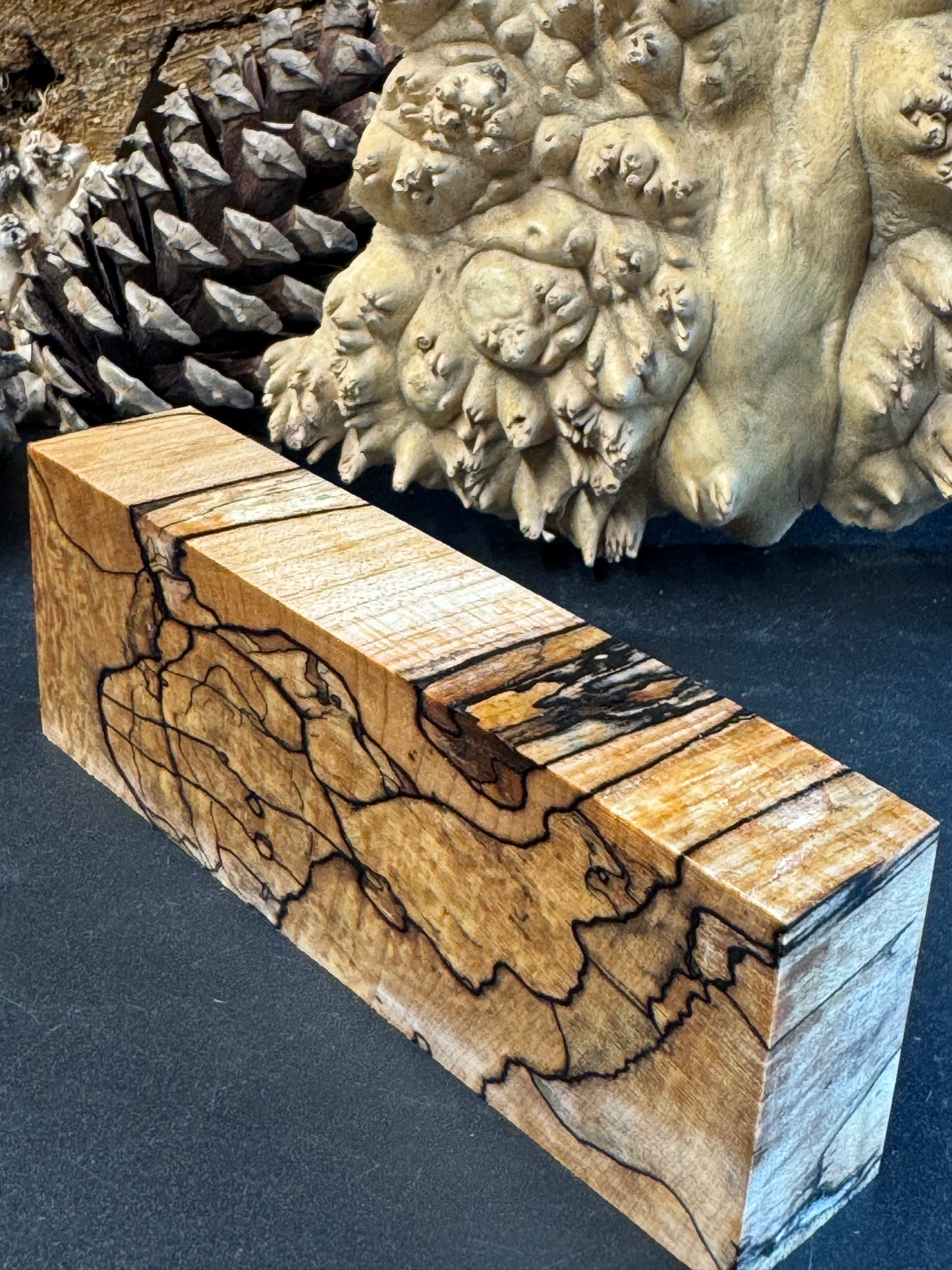 SM20 Stabilized Spalted Sugar Maple Knife Scales/Block 1911 Grips Natural