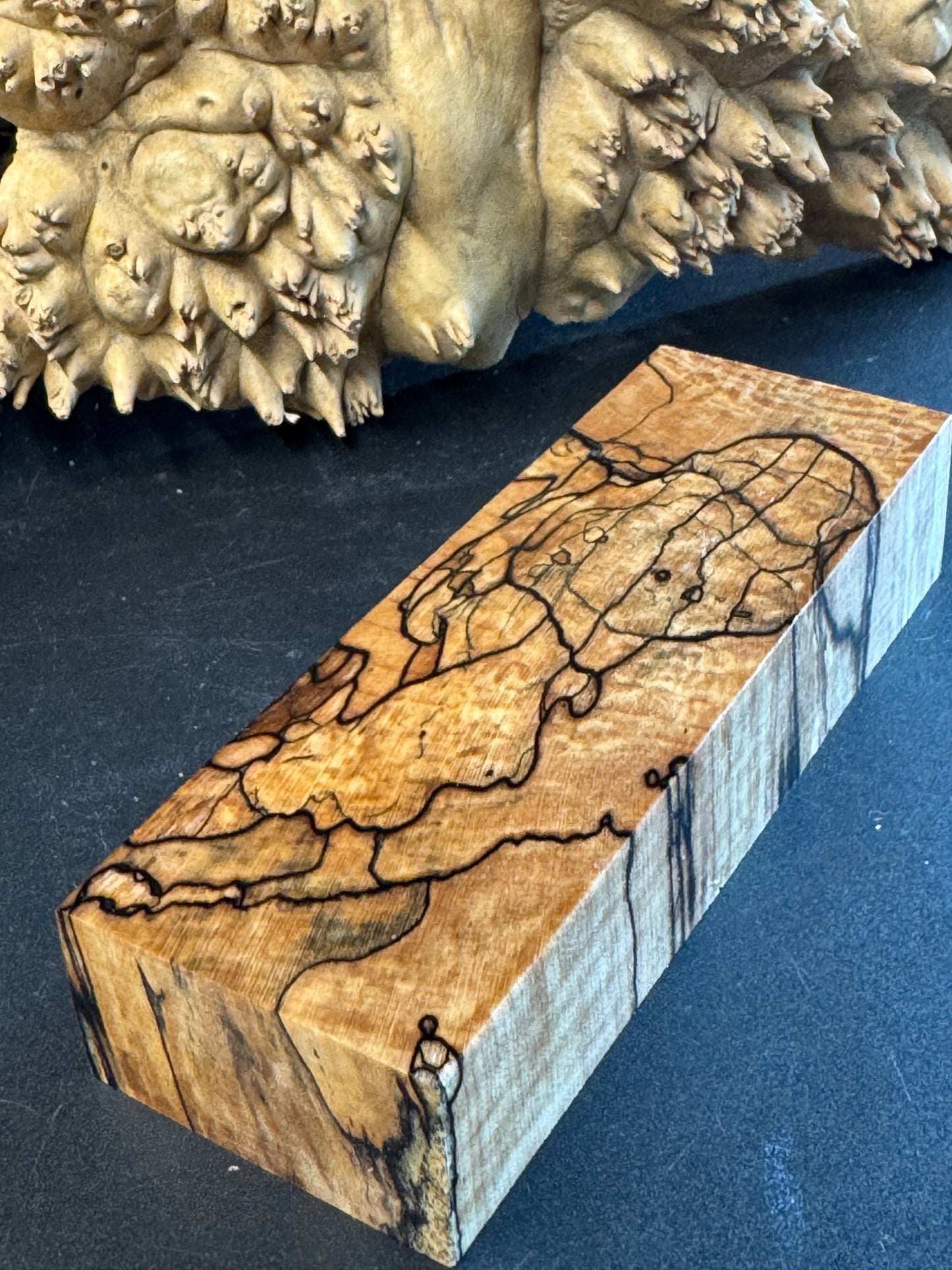 SM20 Stabilized Spalted Sugar Maple Knife Scales/Block 1911 Grips Natural