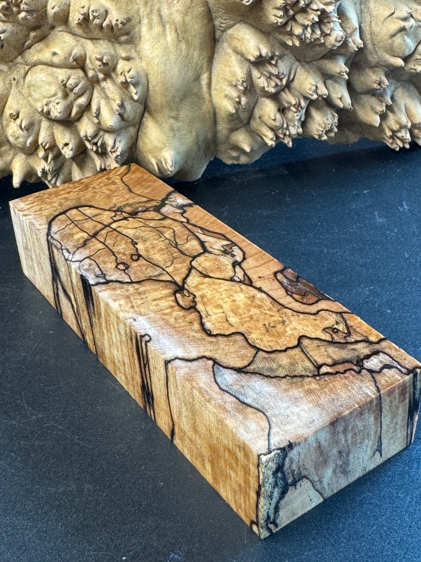 SM20 Stabilized Spalted Sugar Maple Knife Scales/Block 1911 Grips Natural