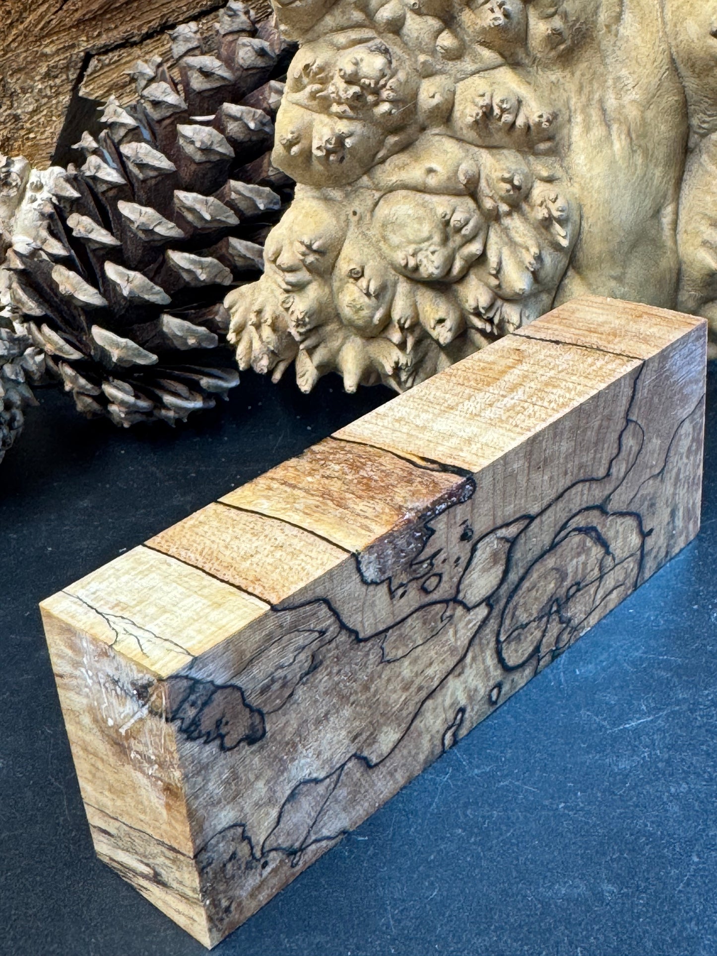 SM21 Stabilized Spalted Sugar Maple Knife Scales/Block 1911 Grips Natural