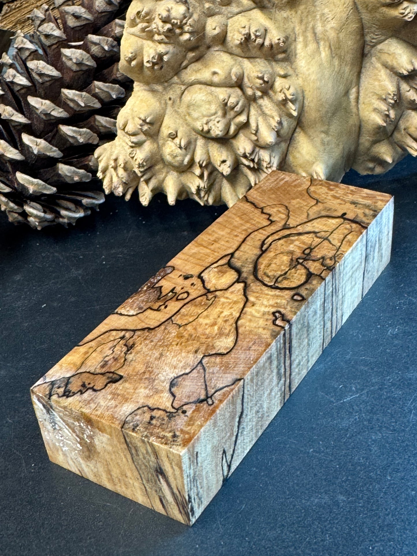 SM21 Stabilized Spalted Sugar Maple Knife Scales/Block 1911 Grips Natural