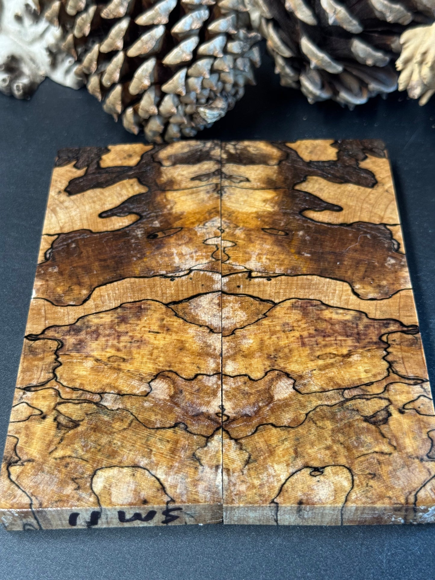 SM11 Stabilized Spalted Sugar Maple Knife Scales 1911 Grips Natural
