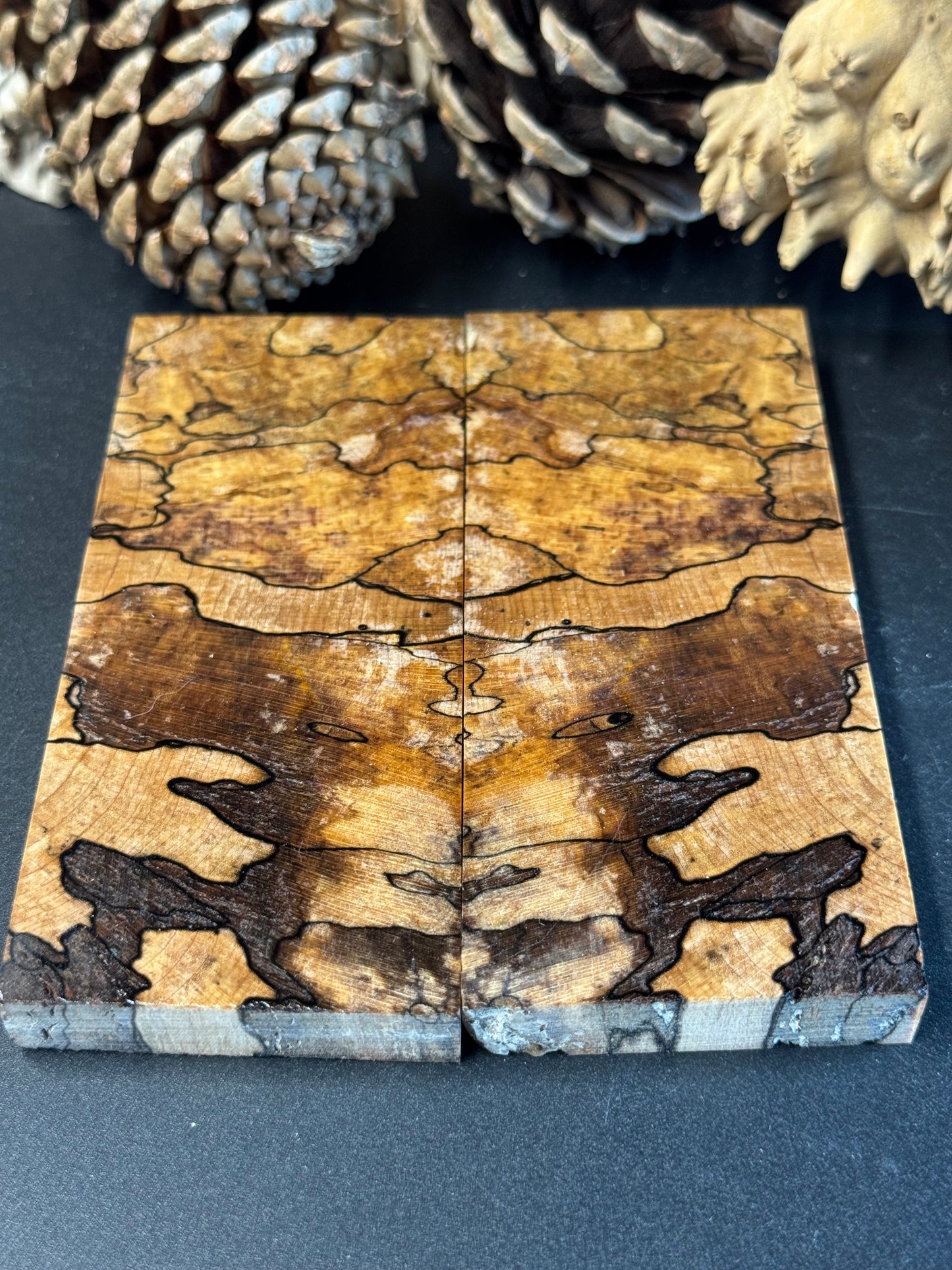 SM11 Stabilized Spalted Sugar Maple Knife Scales 1911 Grips Natural