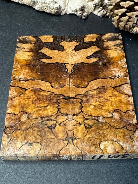 SM11 Stabilized Spalted Sugar Maple Knife Scales 1911 Grips Natural