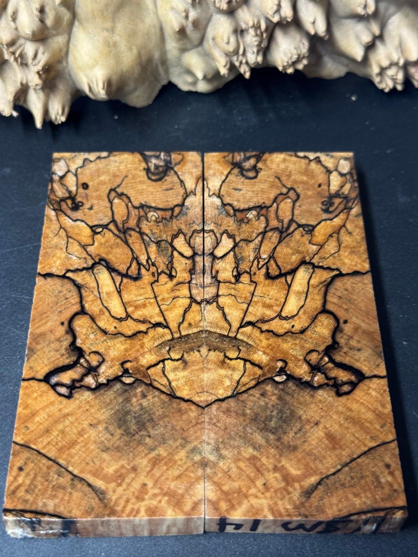 SM14 Stabilized Spalted Sugar Maple Knife Scales 1911 Grips Natural