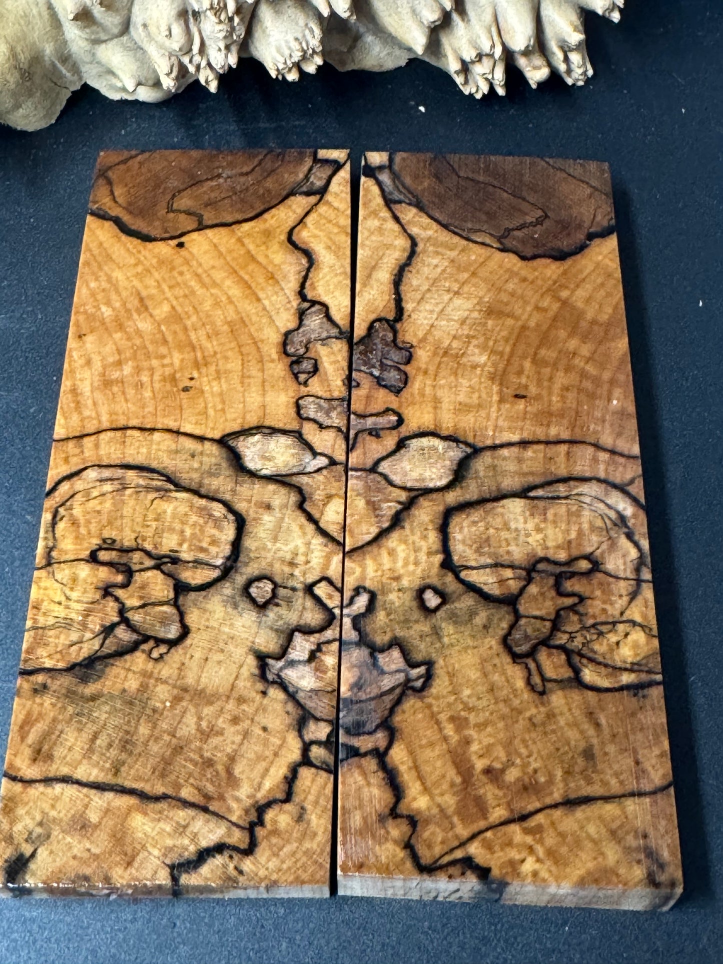 SM15 Stabilized Spalted Sugar Maple Knife Scales 1911 Grips Natural