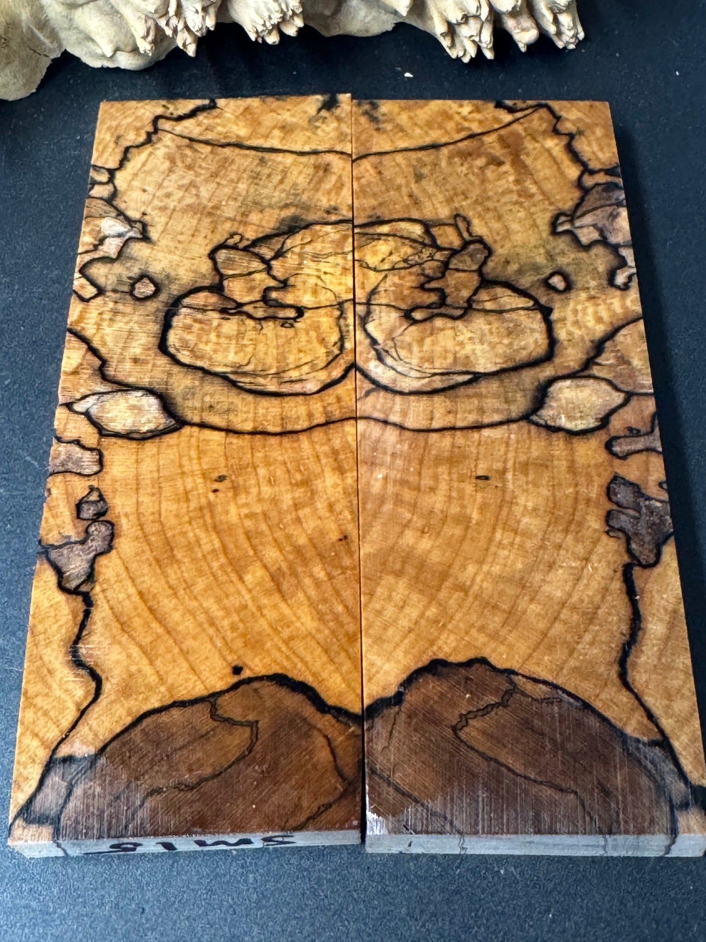 SM15 Stabilized Spalted Sugar Maple Knife Scales 1911 Grips Natural