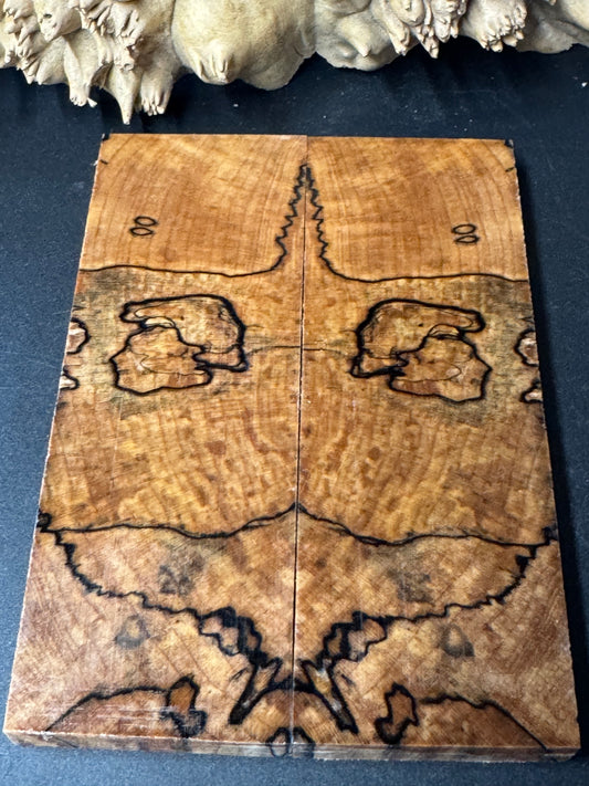 SM16 Stabilized Spalted Sugar Maple Knife Scales 1911 Grips Natural