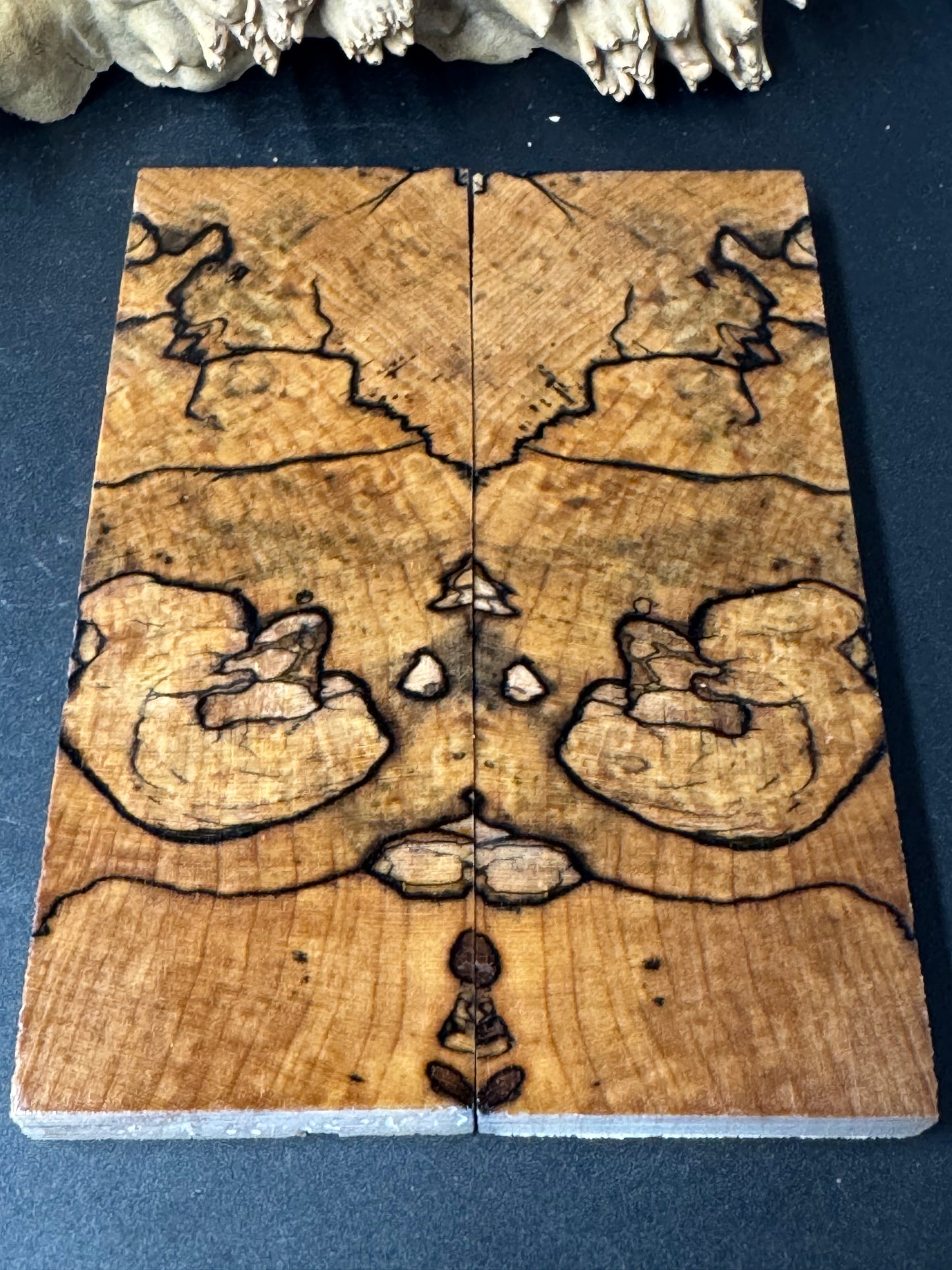 SM17 Stabilized Spalted Sugar Maple Knife Scales 1911 Grips Natural