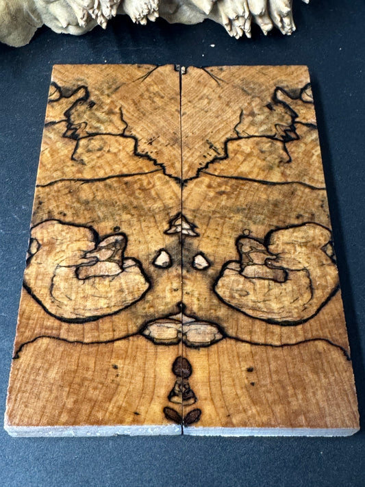 SM17 Stabilized Spalted Sugar Maple Knife Scales 1911 Grips Natural