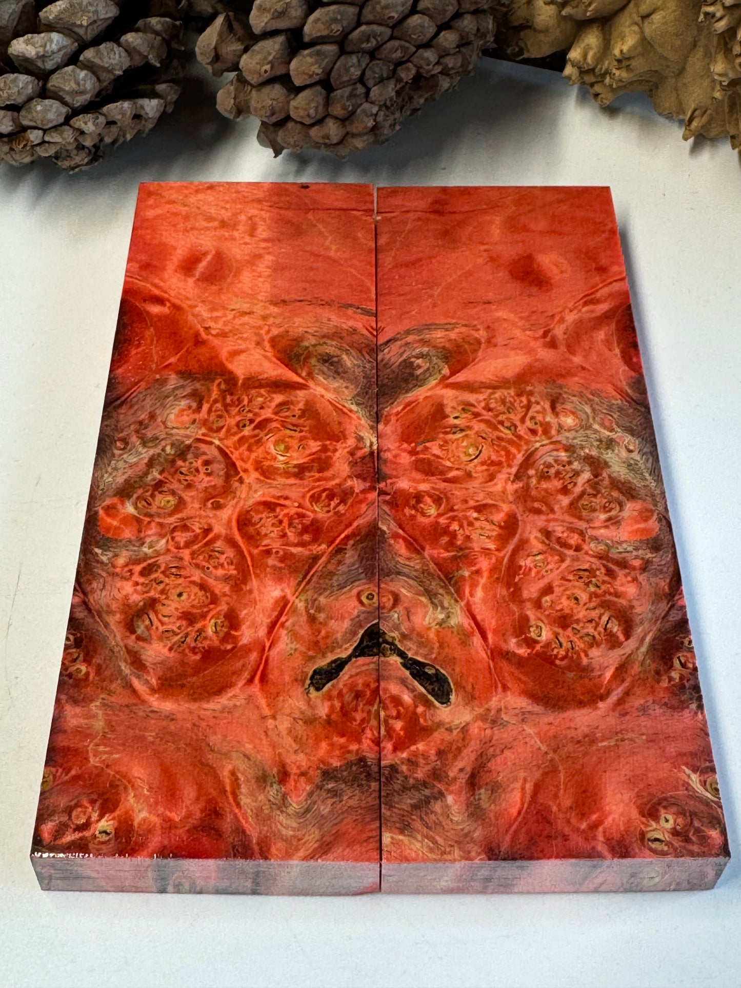 BE70 Stabilized Box Elder Burl Knife Scales / 1911 Grips – Premium Burl Wood Handle Material