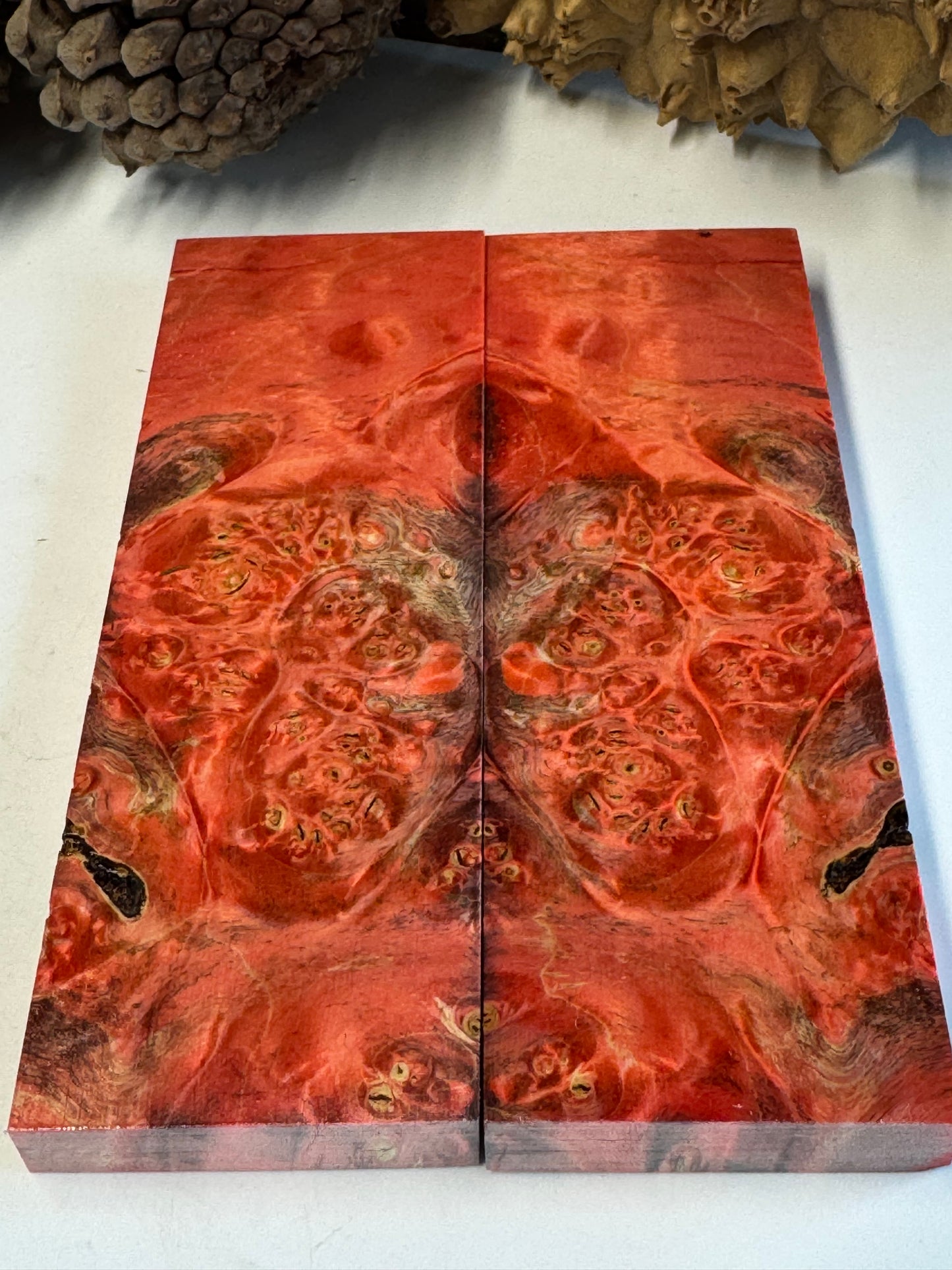 BE70 Stabilized Box Elder Burl Knife Scales / 1911 Grips – Premium Burl Wood Handle Material