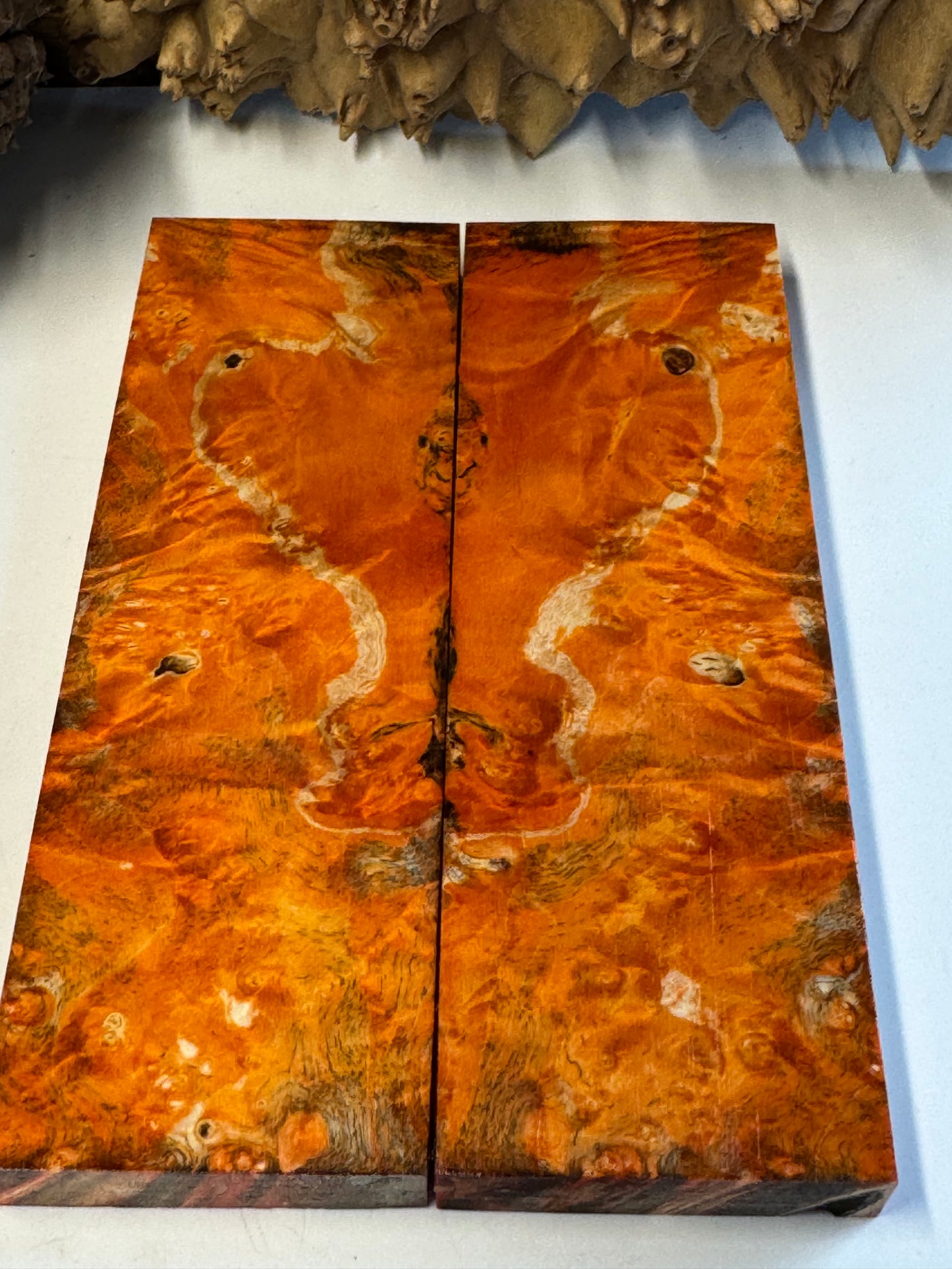BE71 Stabilized Box Elder Burl Knife Scales / 1911 Grips – Premium Burl Wood Handle Material