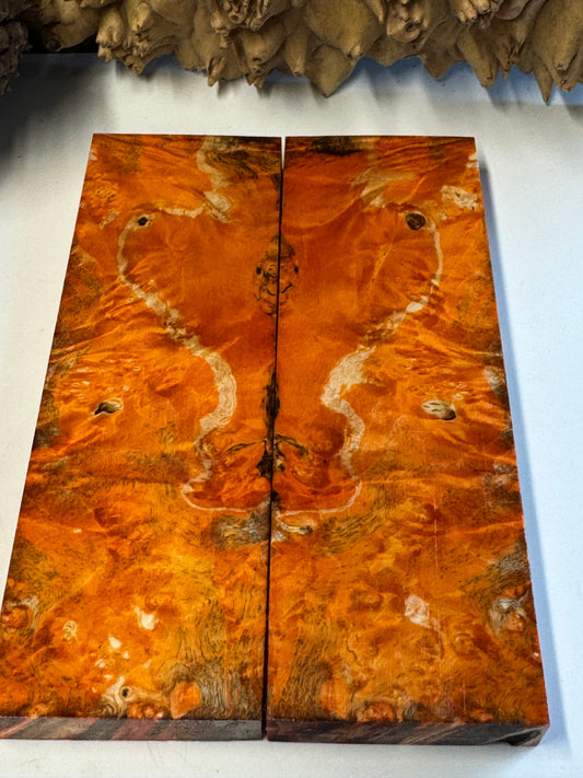 BE71 Stabilized Box Elder Burl Knife Scales / 1911 Grips – Premium Burl Wood Handle Material