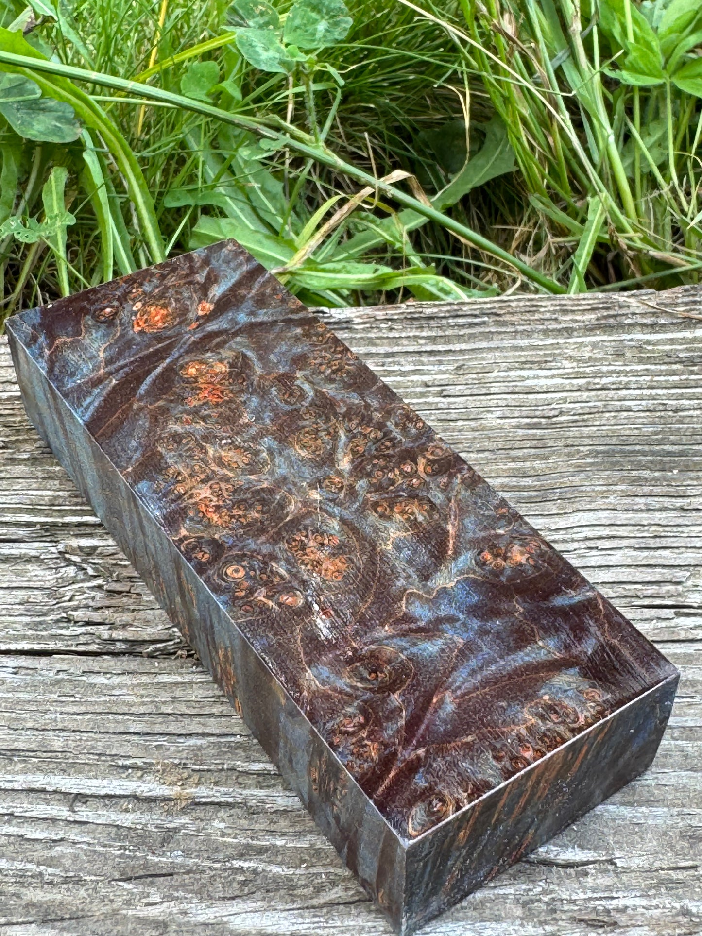 BLM23 Stabilized Big Leaf Maple Burl Knife Scales 1911 Grips Natural Burl