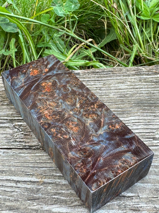 BLM23 Stabilized Big Leaf Maple Burl Knife Scales 1911 Grips Natural Burl