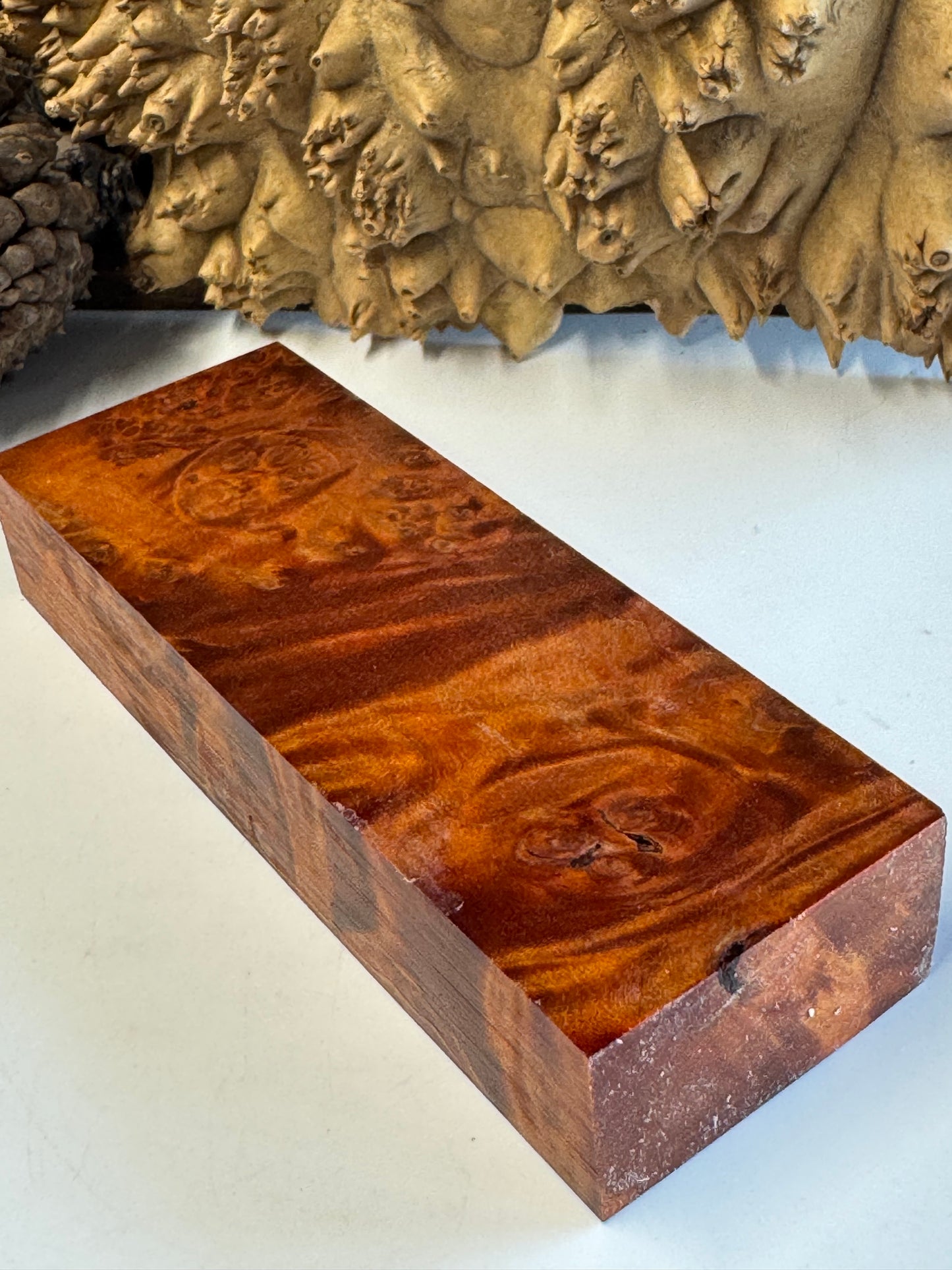 BLM24 Stabilized Big Leaf Maple Burl Knife Scales 1911 Grips Natural Burl
