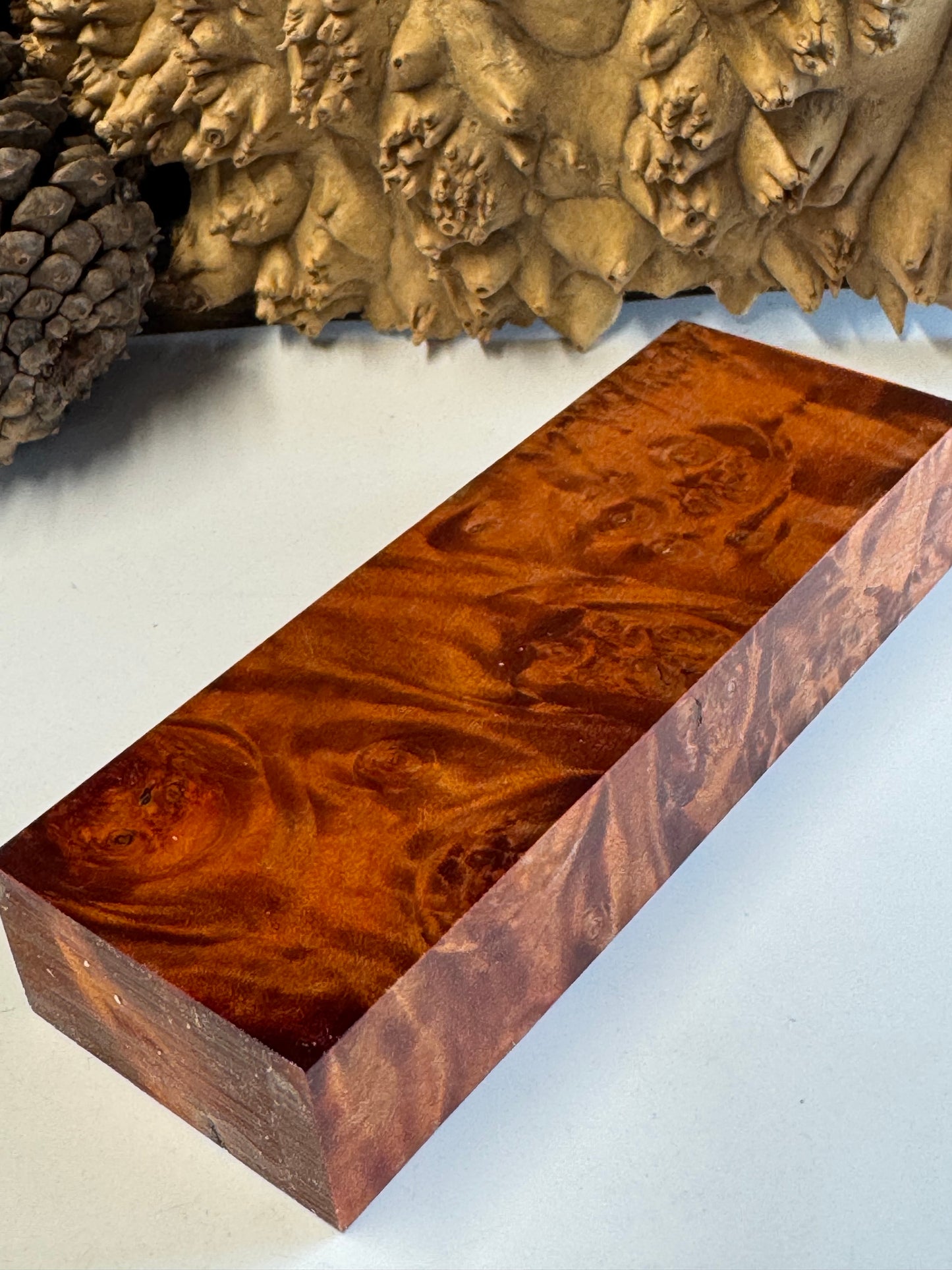 BLM24 Stabilized Big Leaf Maple Burl Knife Scales 1911 Grips Natural Burl