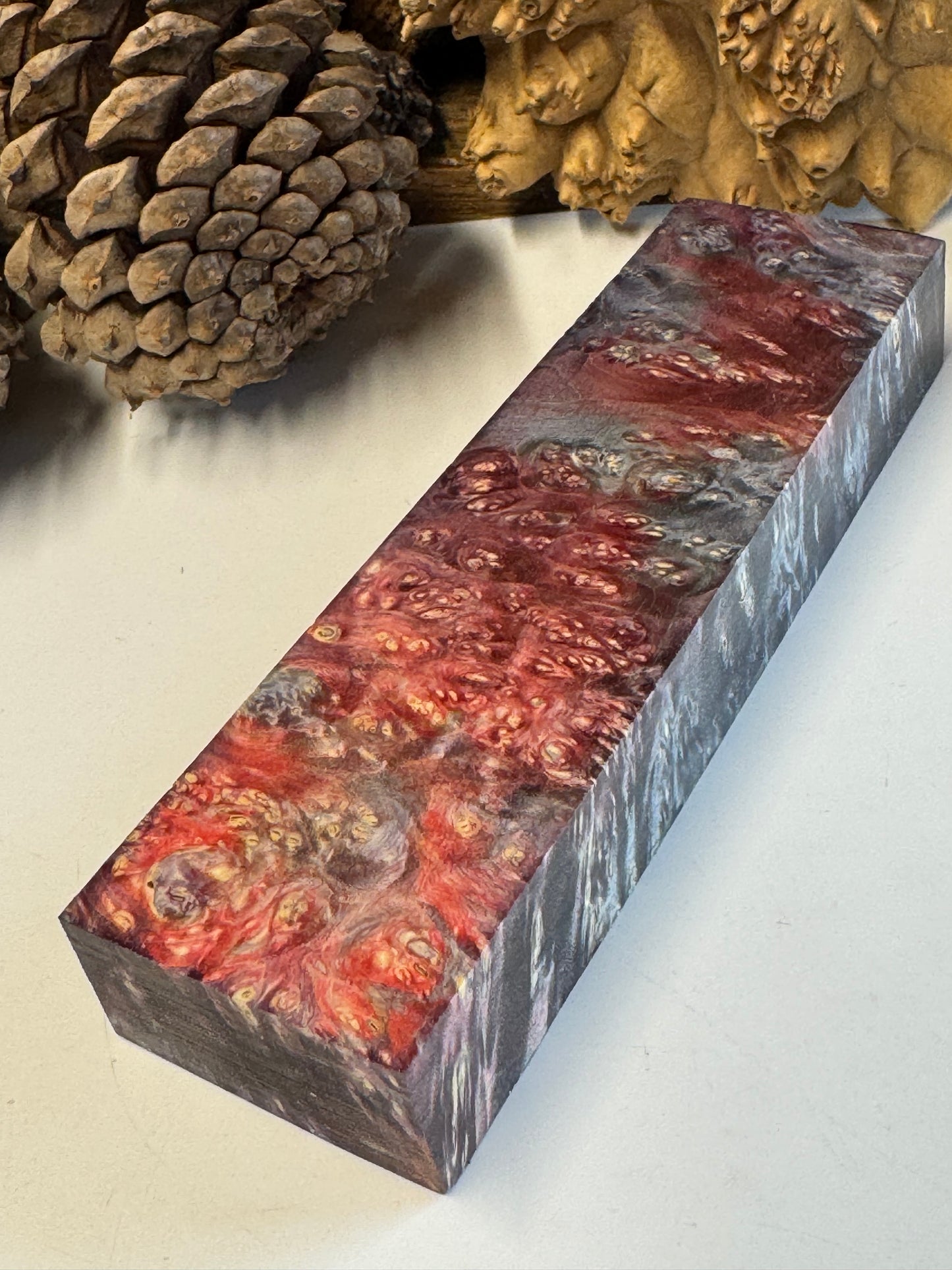 BE72 Stabilized Box Elder Burl Knife Block 1911 Grips Handle Material