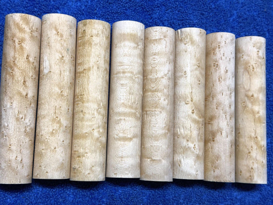 8 - New England Birdseye Sugar Maple Call/Pen Turning rounds AA- 1 1/8 "X 5-1/4"