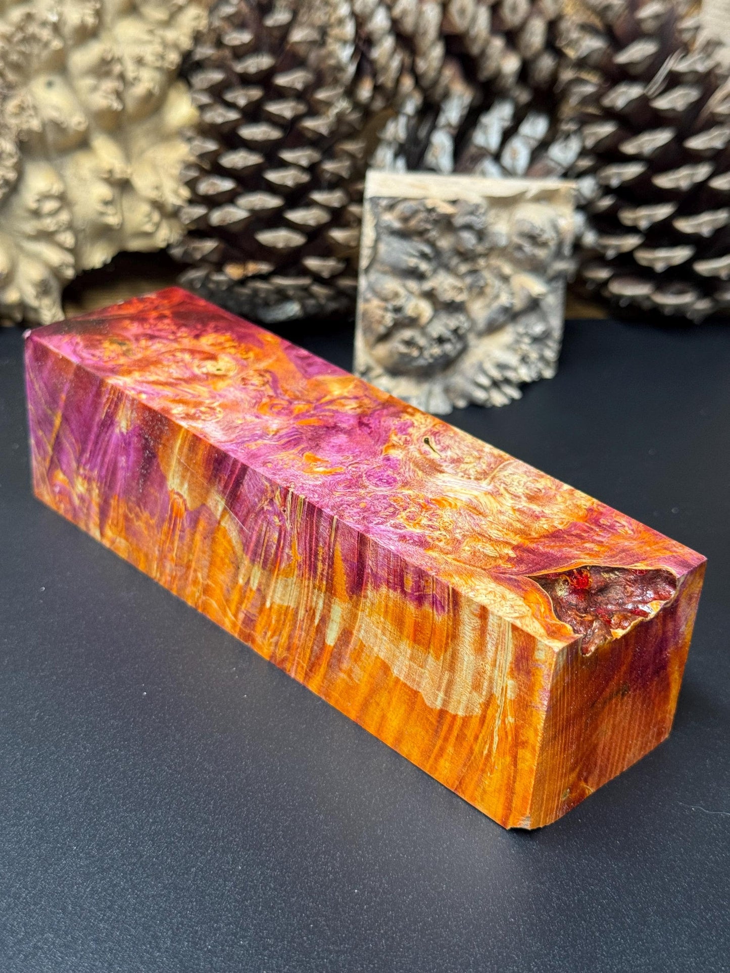 Stabilized Box Elder Burl Knife Scales/ 1911 Grips / Turning Block BE15