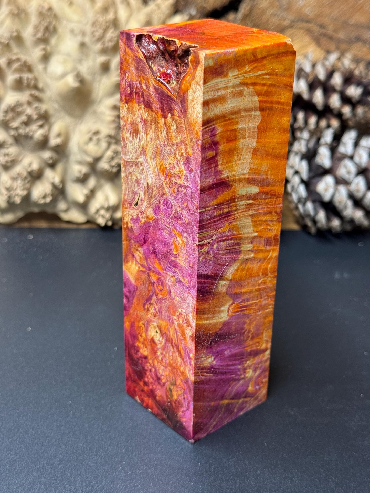 Stabilized Box Elder Burl Knife Scales/ 1911 Grips / Turning Block BE15