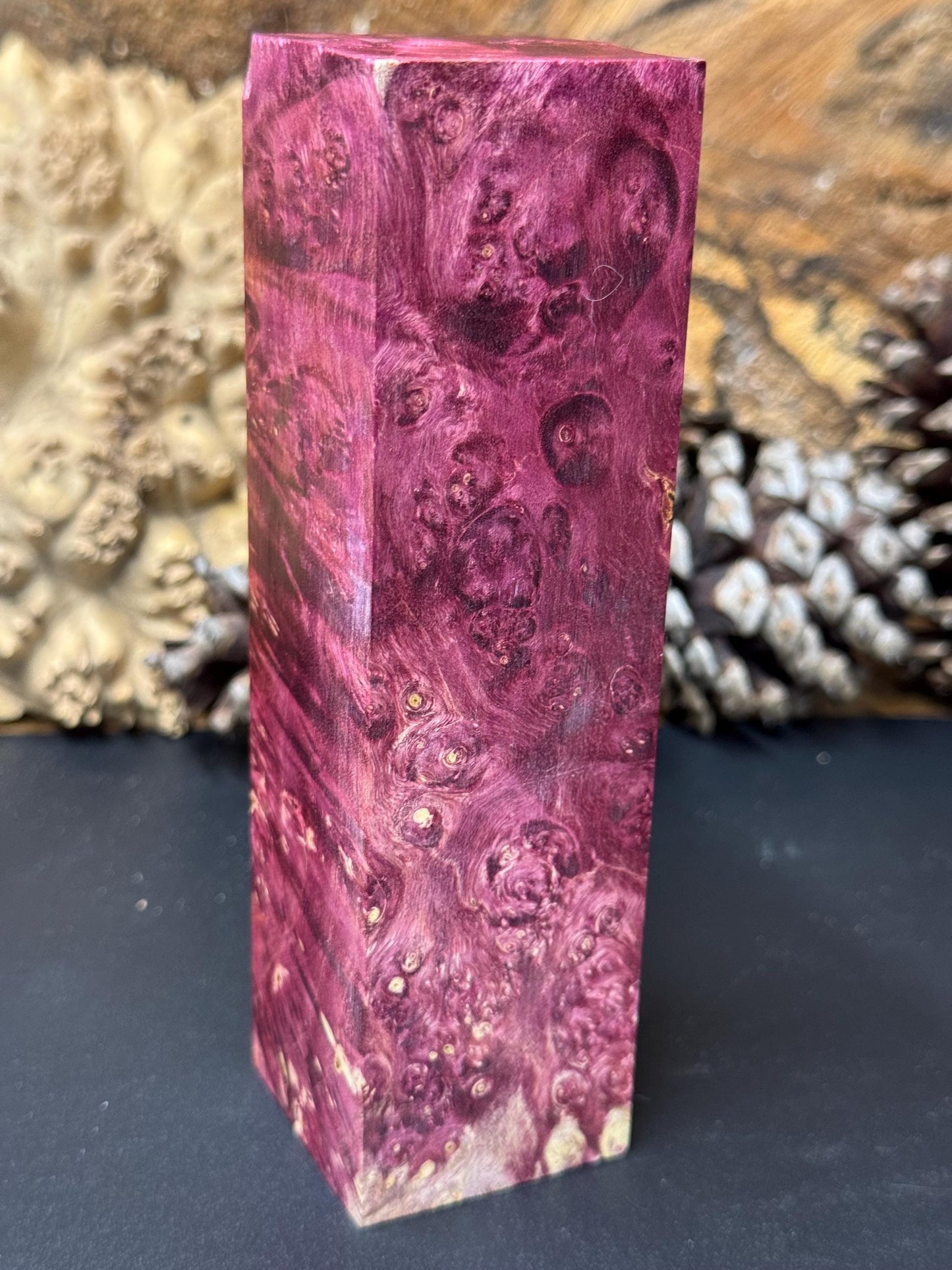 Stabilized Box Elder Burl Knife Scales/ 1911 Grips / Turning Block BE14