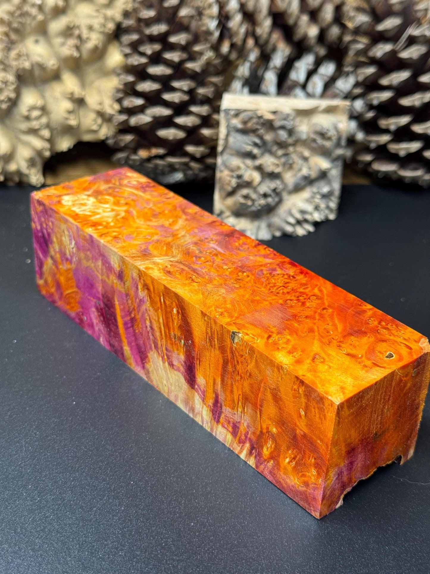 Stabilized Box Elder Burl Knife Scales/ 1911 Grips / Turning Block BE15