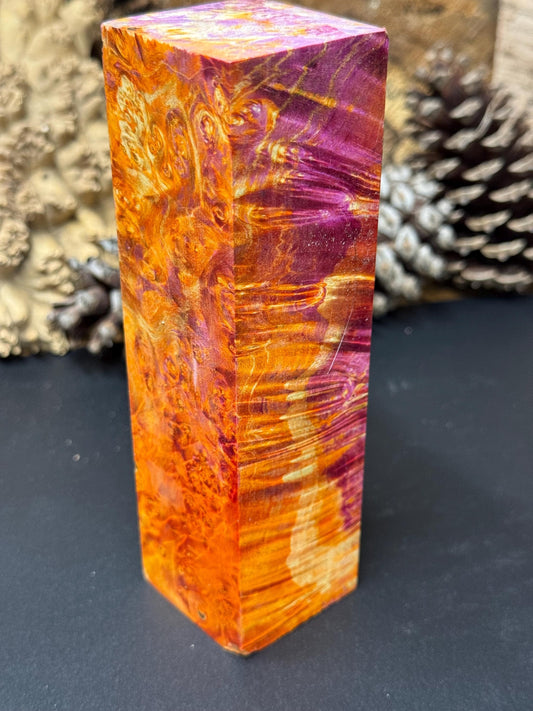 Stabilized Box Elder Burl Knife Scales/ 1911 Grips / Turning Block BE15