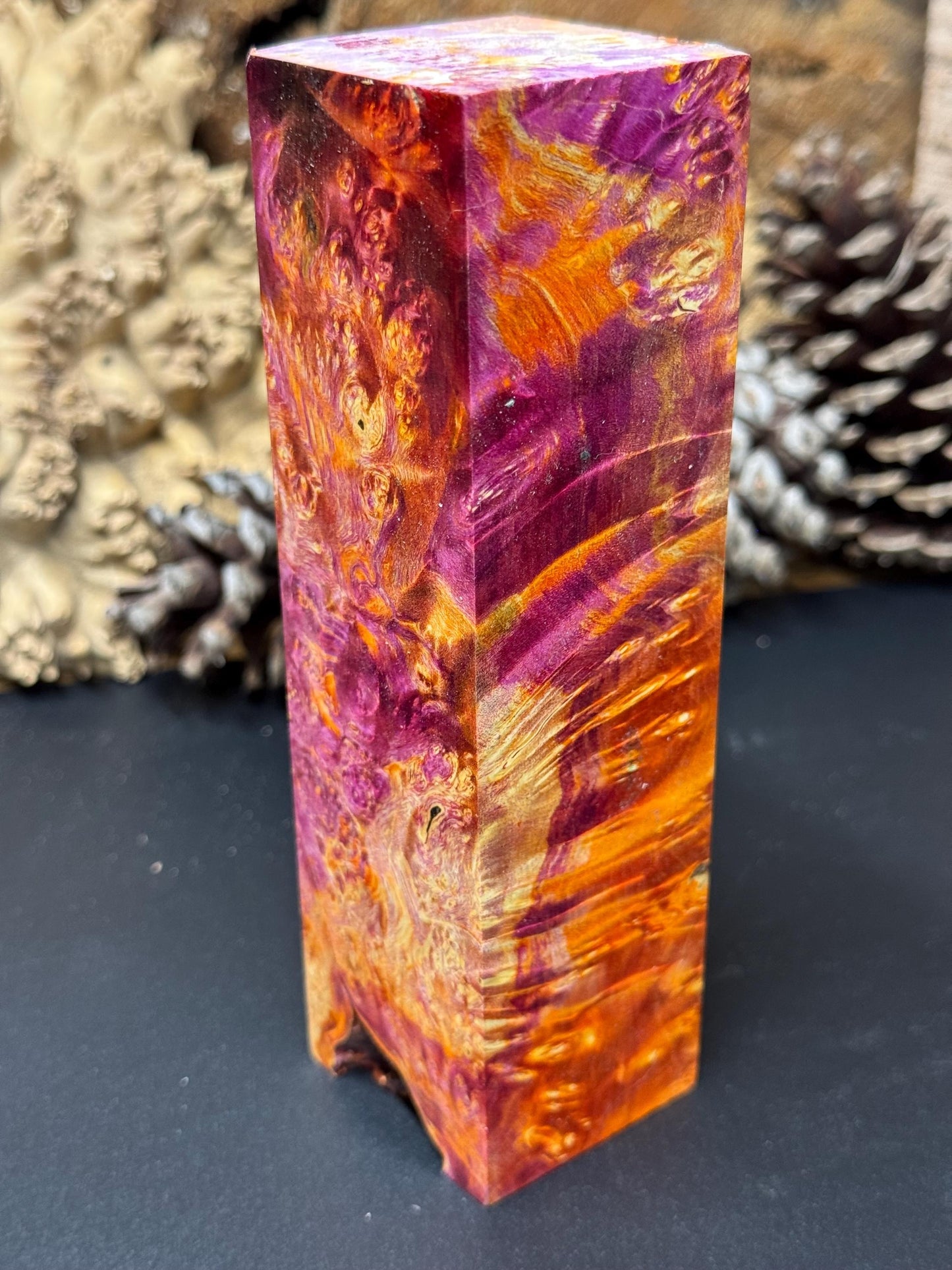 Stabilized Box Elder Burl Knife Scales/ 1911 Grips / Turning Block BE15