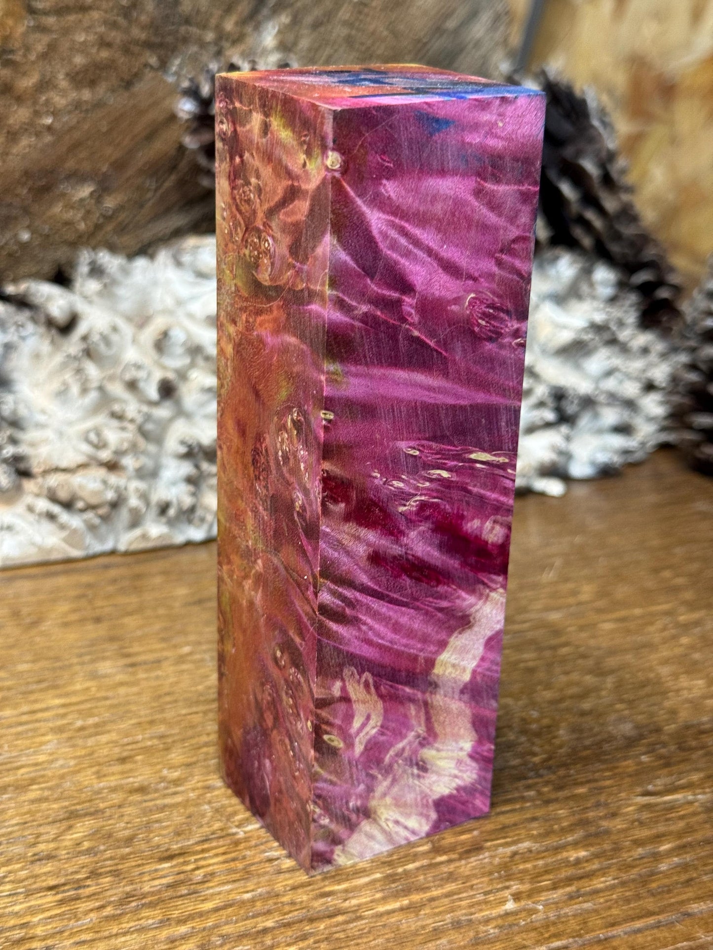 Stabilized Box Elder Burl Knife Scales/ 1911 Grips / Turning Block BE4