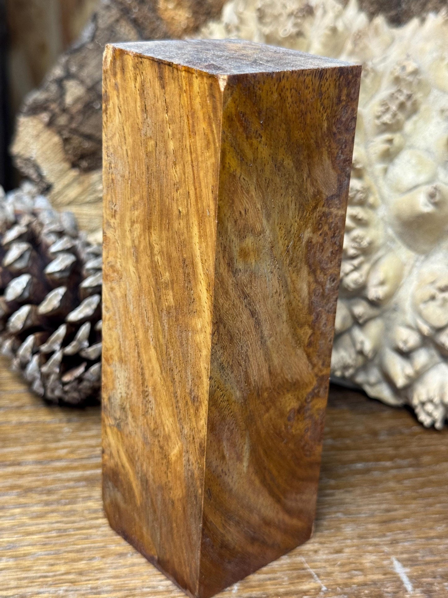 Stabilized Amboyna Burl Turning Block/ 1911 Grips / Knife Block AB20
