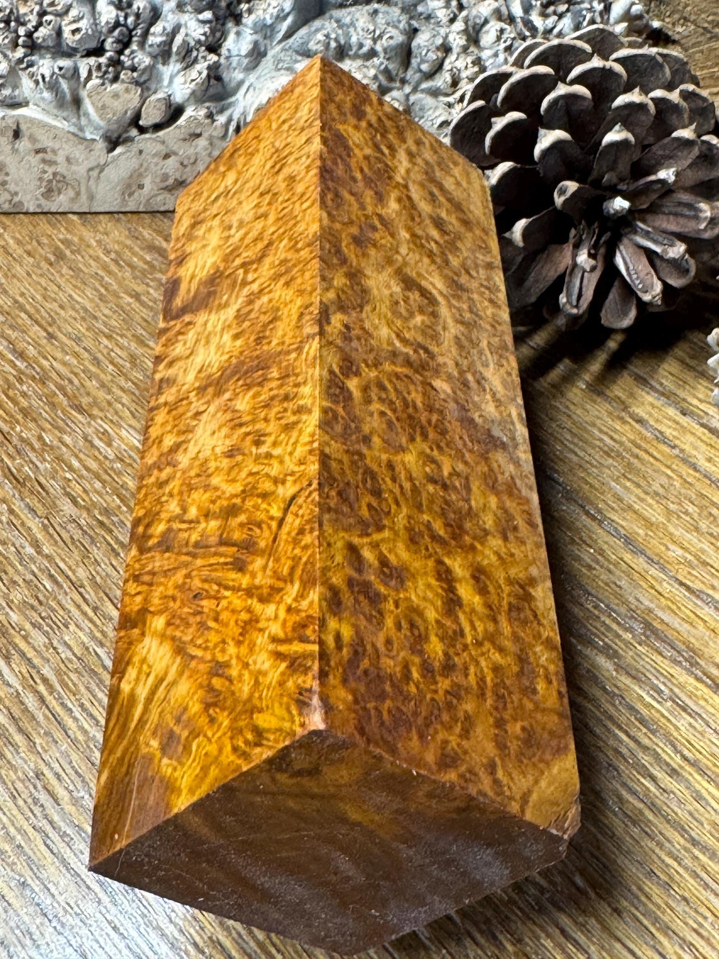 Stabilized Amboyna Burl Turning Block/ 1911 Grips / Knife Block AB20