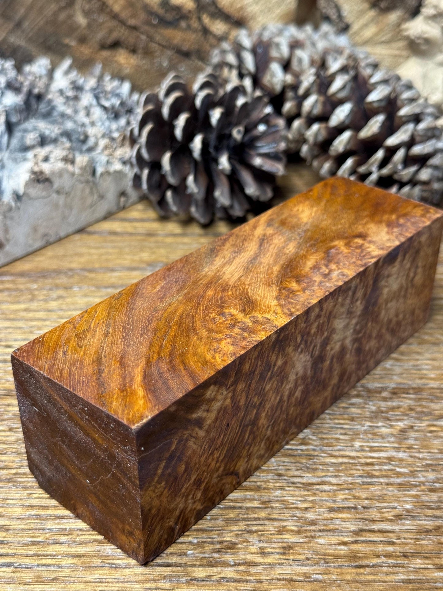 Stabilized Amboyna Burl Turning Block/ 1911 Grips / Knife Block AB20