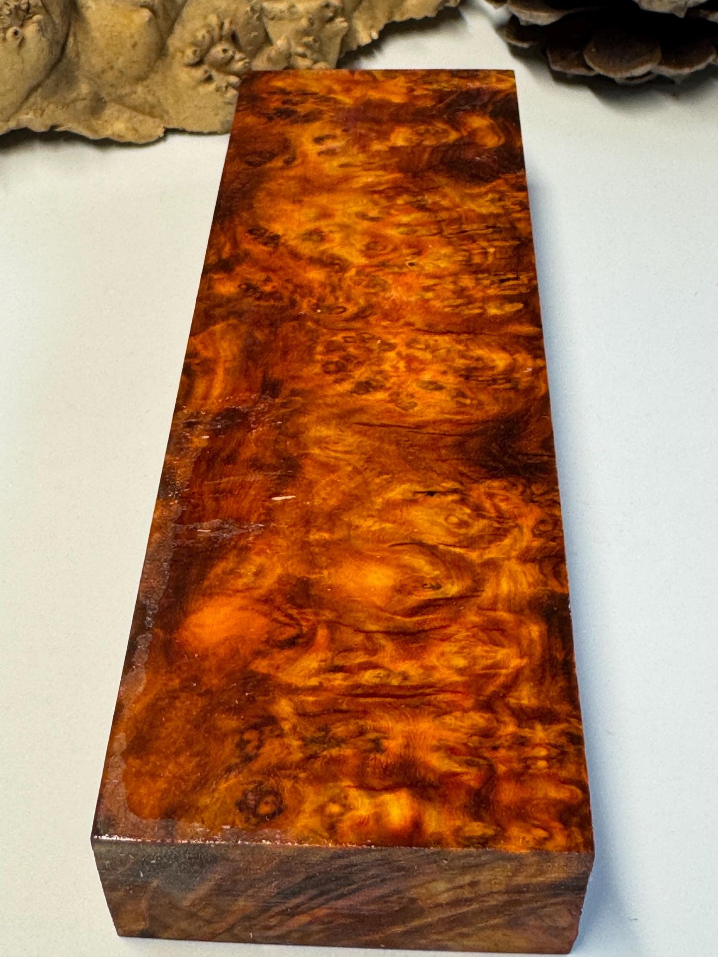 Stabilized Amboyna Burl Turning Block/ 1911 Grips / Knife Block AB34