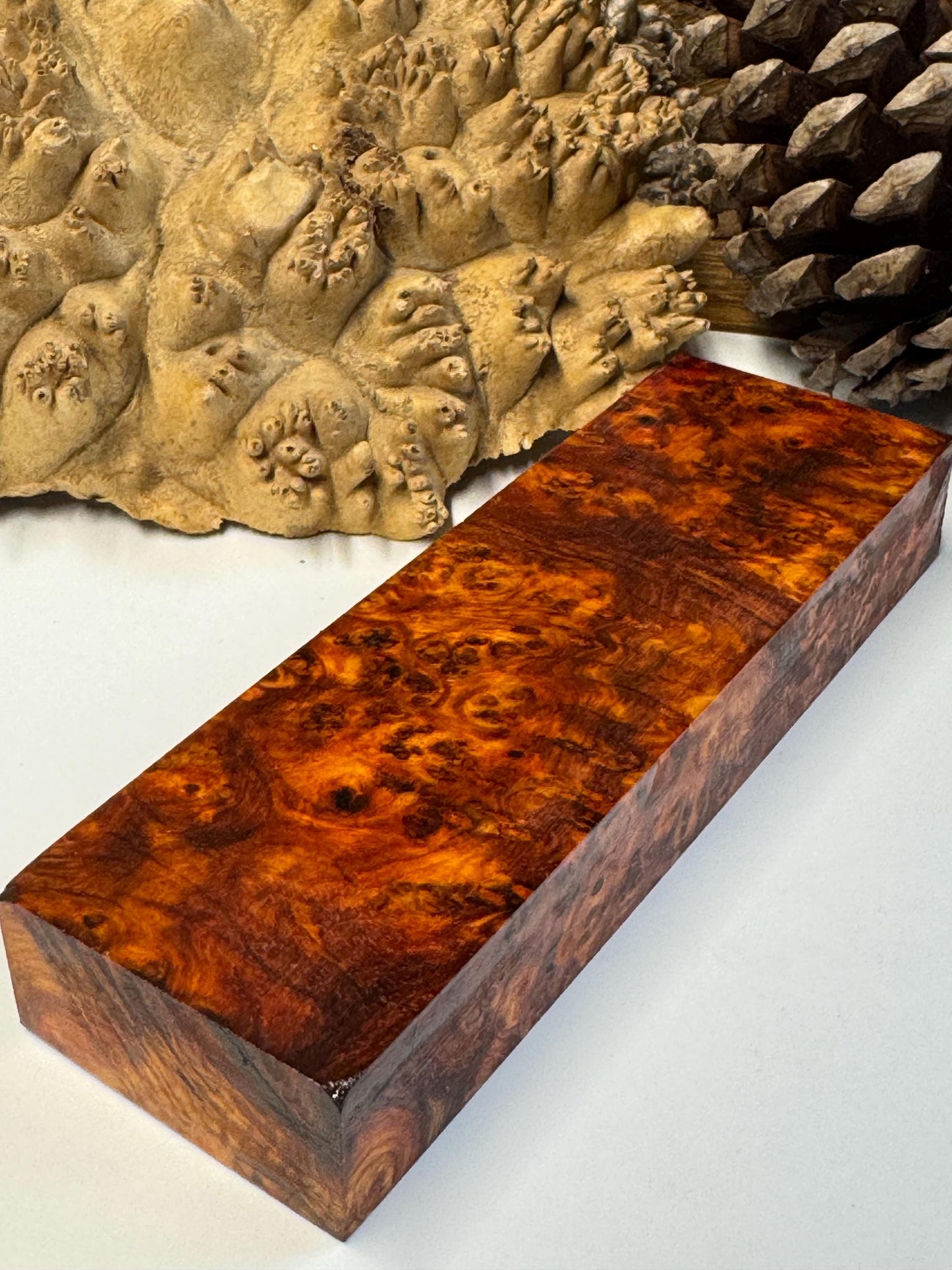 Stabilized Amboyna Burl Turning Block/ 1911 Grips / Knife Block AB34