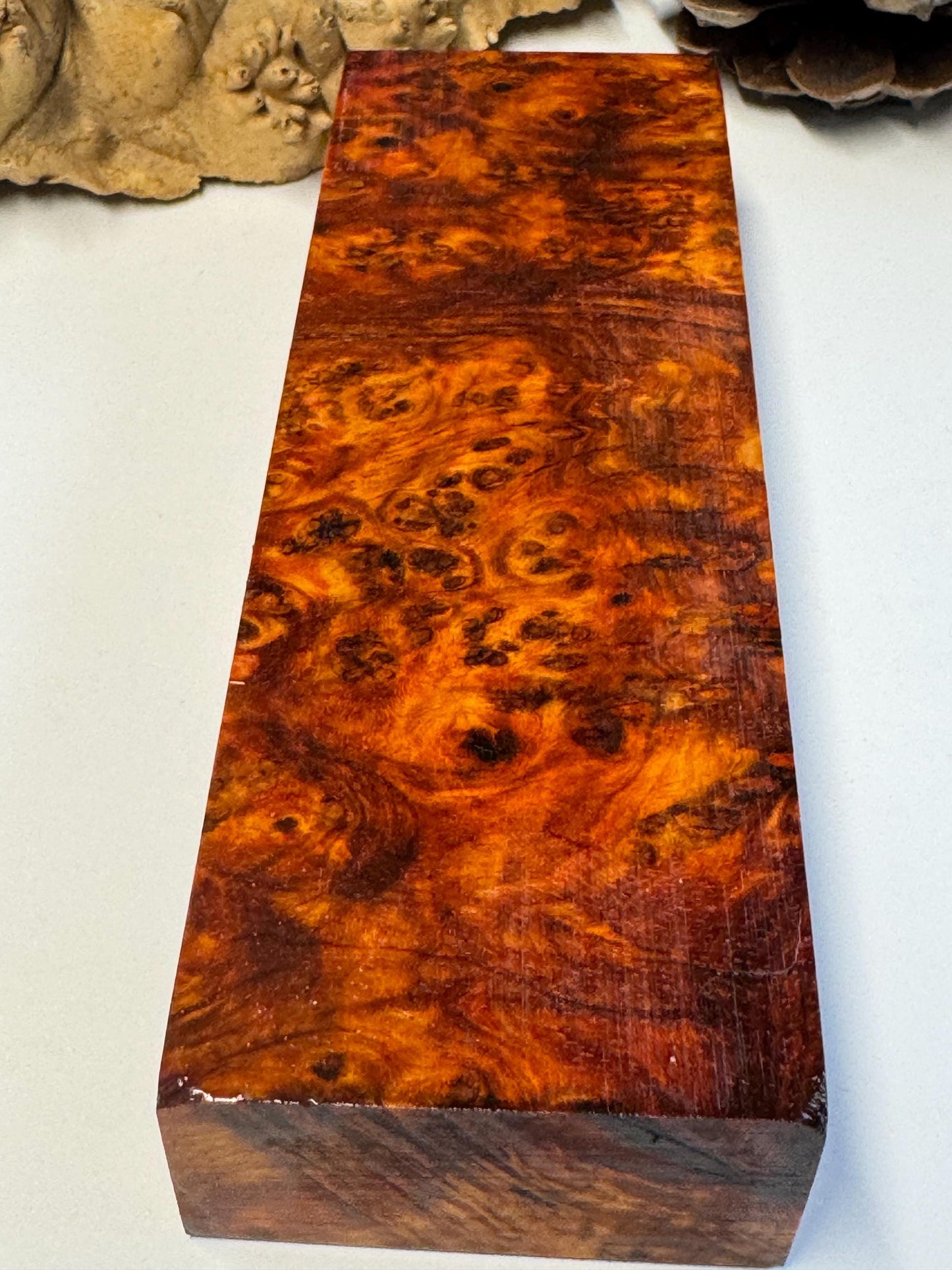 Stabilized Amboyna Burl Turning Block/ 1911 Grips / Knife Block AB34