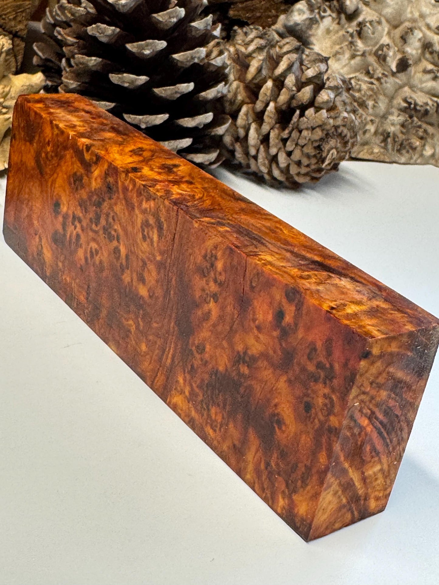 Stabilized Amboyna Burl Turning Block/ 1911 Grips / Knife Block AB34