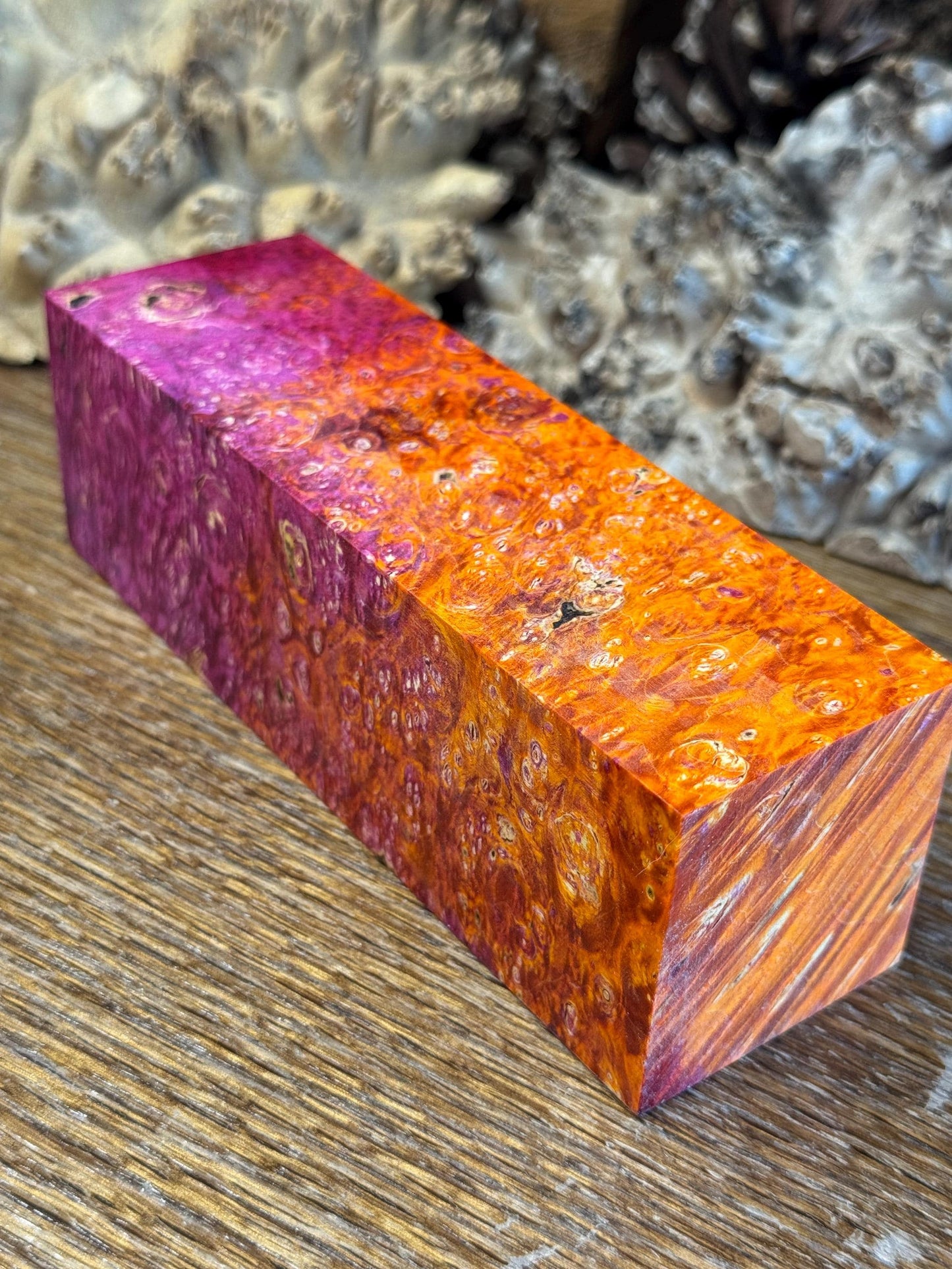 Stabilized Box Elder Burl Knife Scales/ 1911 Grips / Turning Block BE48