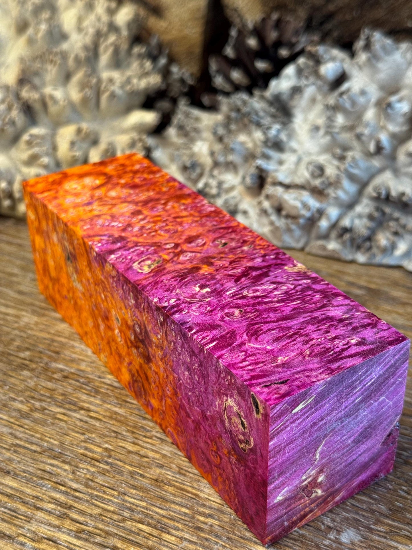 Stabilized Box Elder Burl Knife Scales/ 1911 Grips / Turning Block BE48