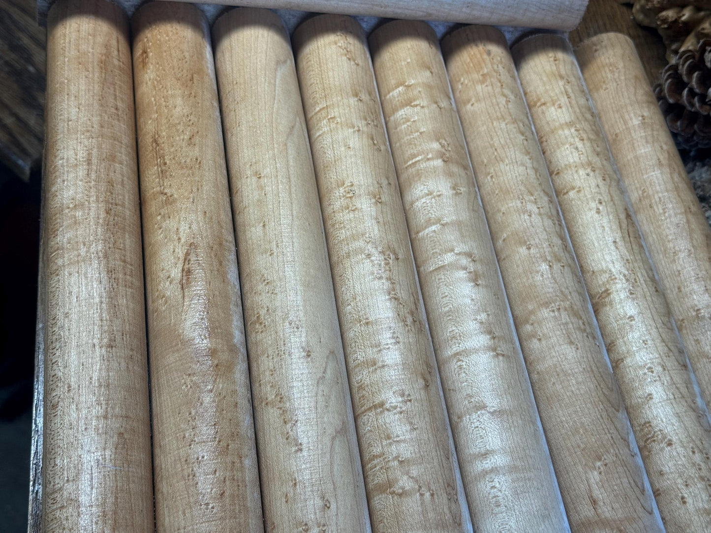 14- New England Birdseye Maple Call/Cue Turning rounds  1-5/8" X 12"