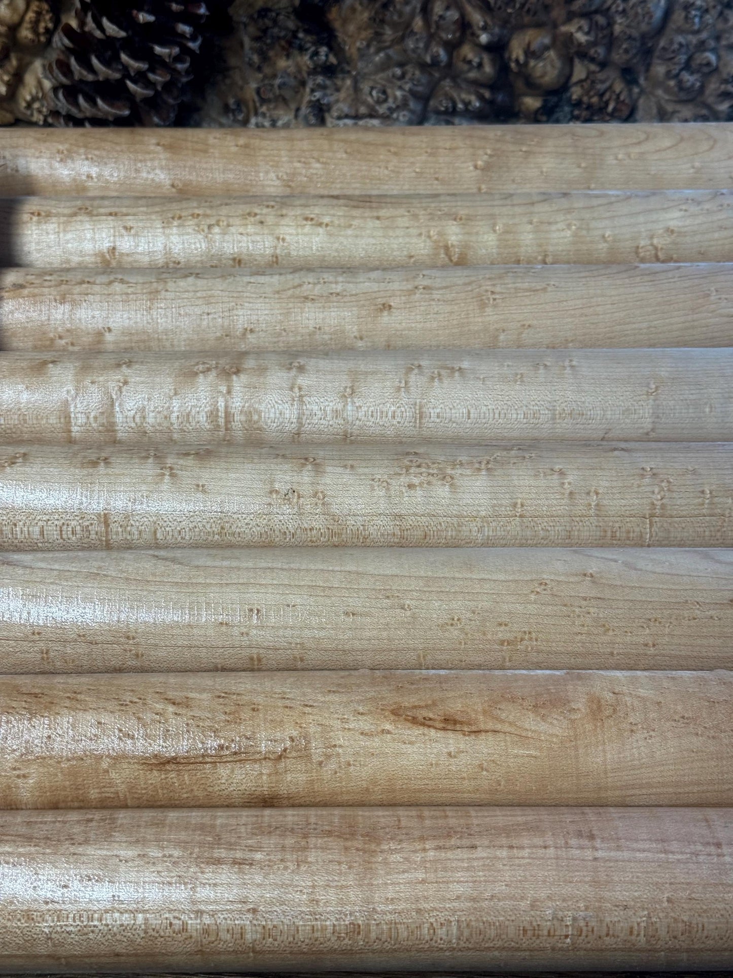 14- New England Birdseye Maple Call/Cue Turning rounds  1-5/8" X 12"