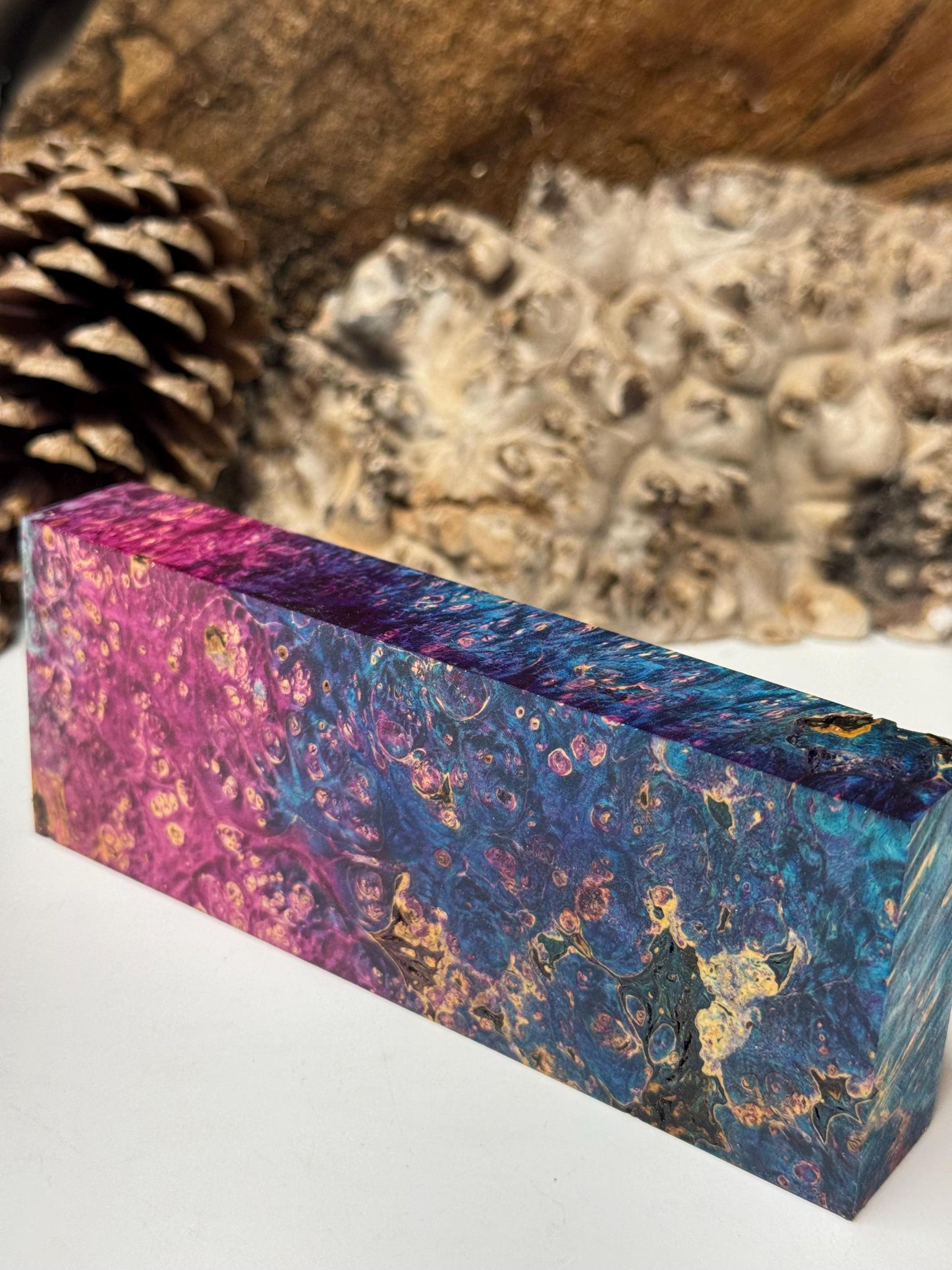 Stabilized Box Elder Burl Knife block/ 1911 Grips  BE81