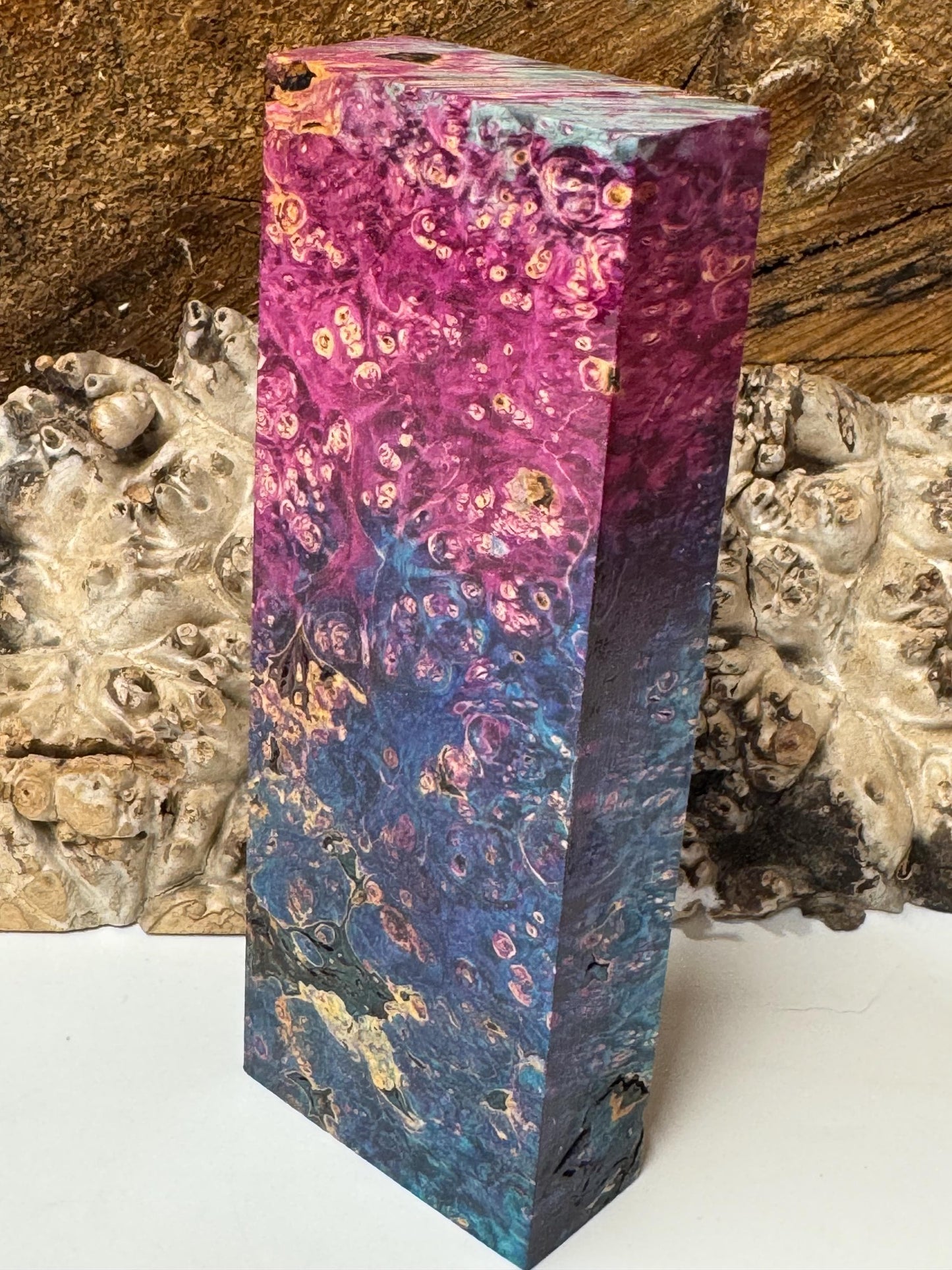 Stabilized Box Elder Burl Knife block/ 1911 Grips  BE81