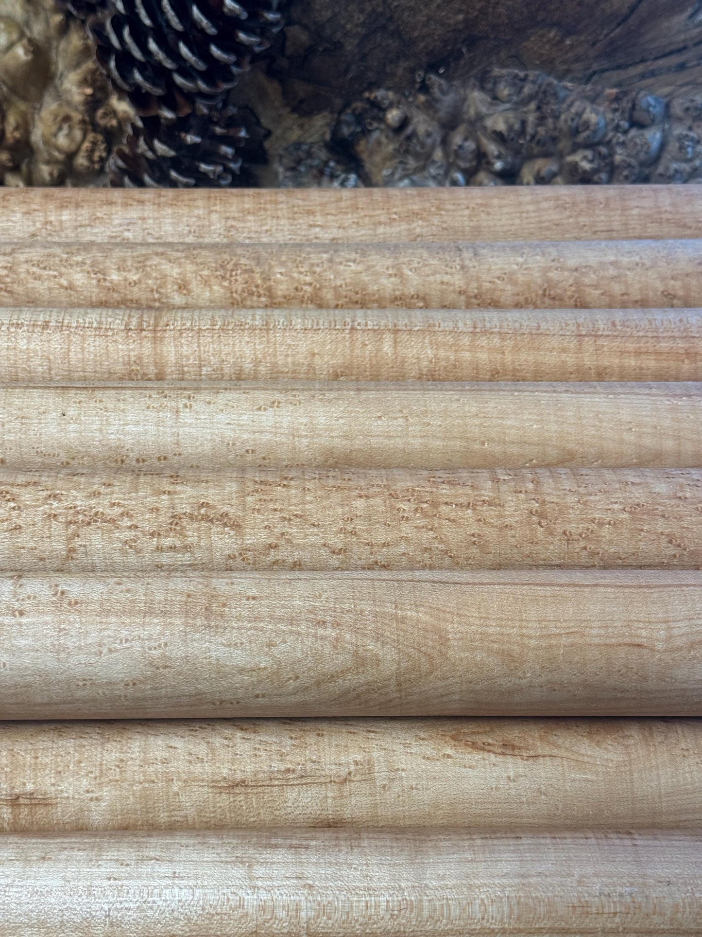 14- New England Birdseye Maple Call/Cue Turning rounds  1-5/8" X 12"