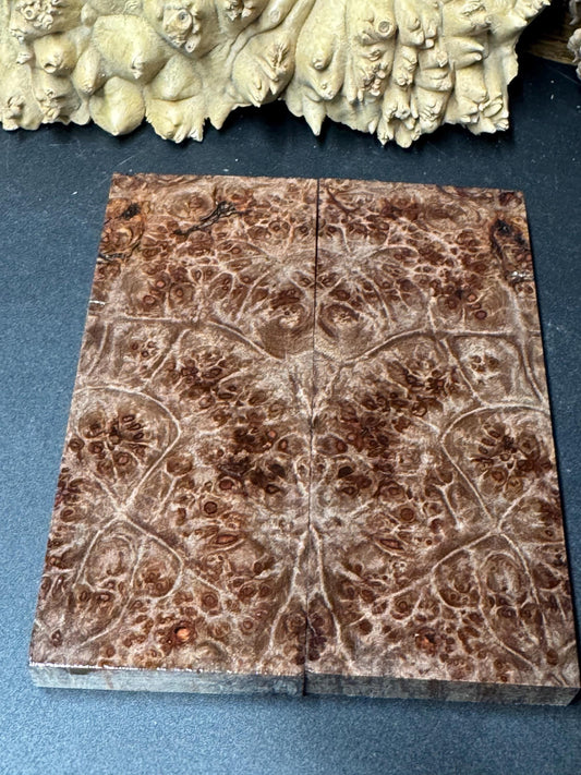 Roasted Stabilized Burl Big Leaf Maple Knife scales/ 1911 Grips  RM54