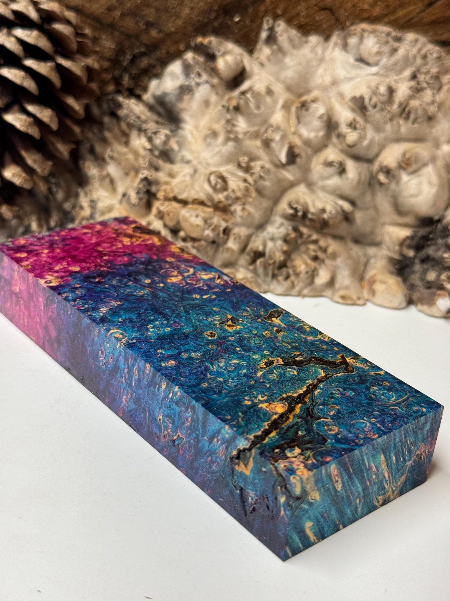 Stabilized Box Elder Burl Knife block/ 1911 Grips  BE81