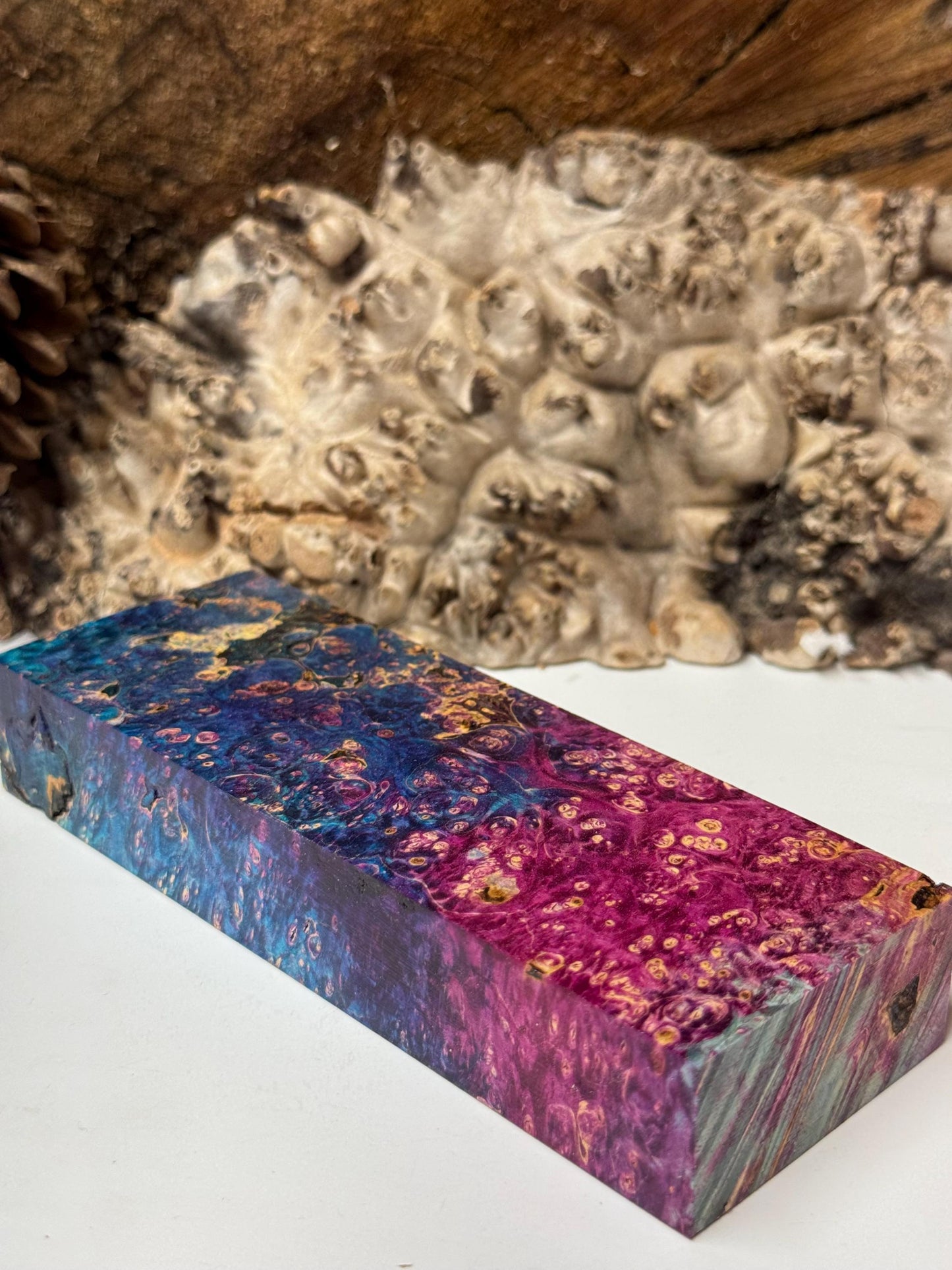 Stabilized Box Elder Burl Knife block/ 1911 Grips  BE81