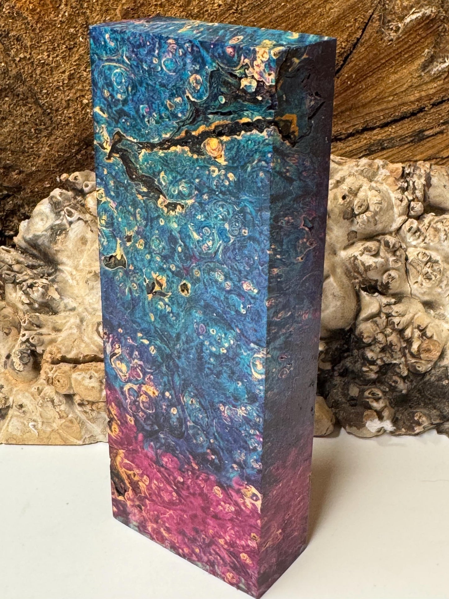 Stabilized Box Elder Burl Knife block/ 1911 Grips  BE81