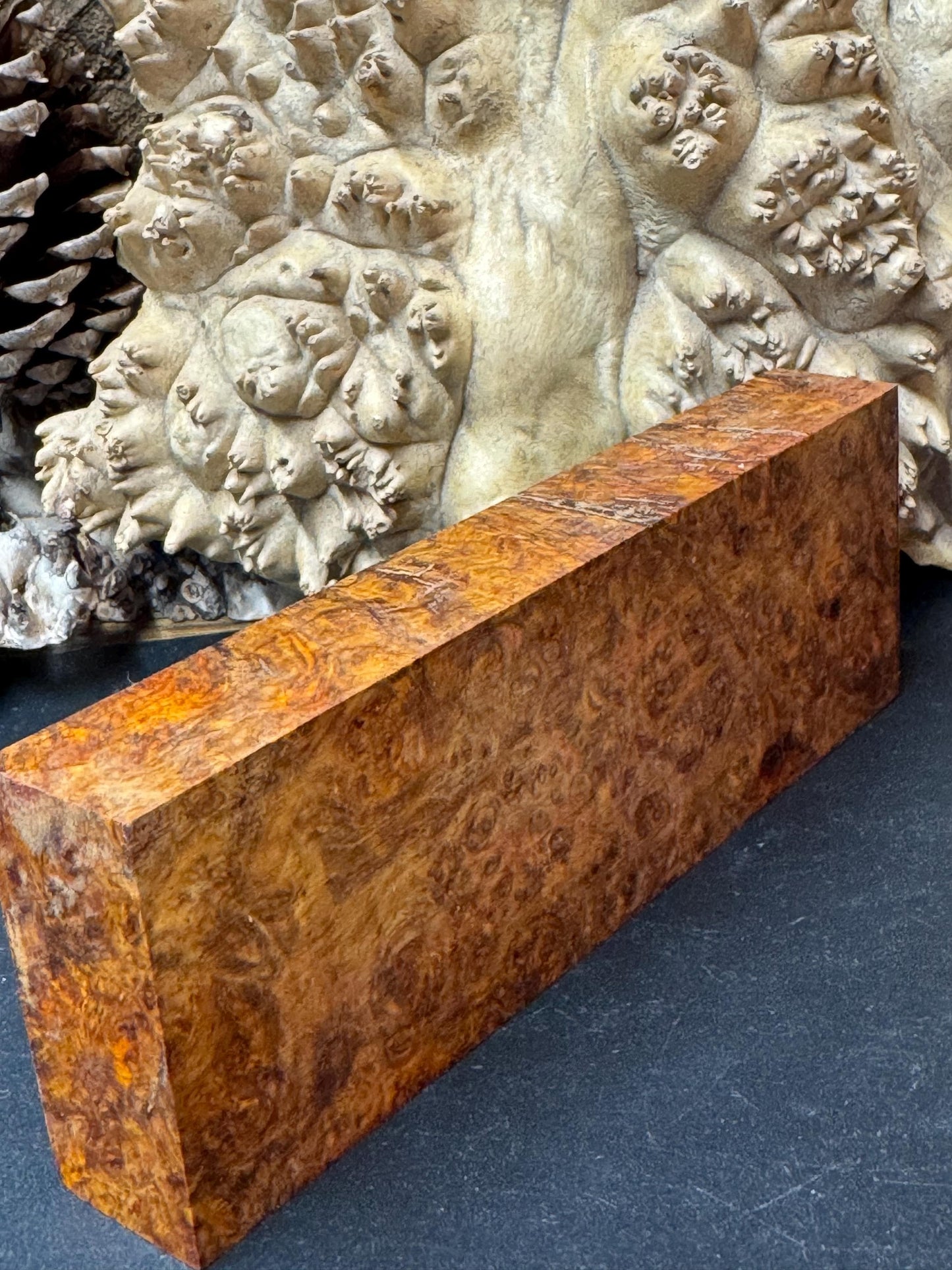 Stabilized Amboyna Burl Turning Block/ 1911 Grips / Knife Block AB2